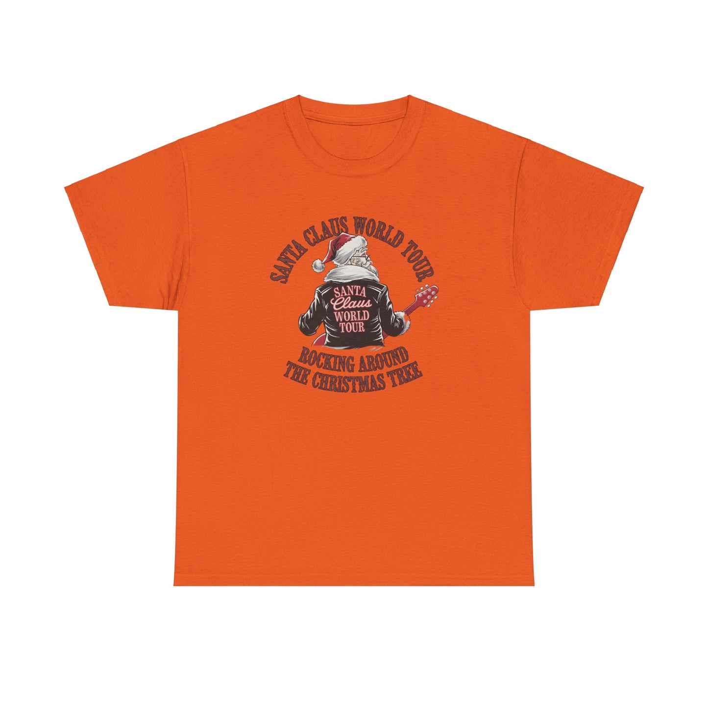 Santa Claus World Tour Unisex Heavy Cotton Tee - sizes S - 3X - Rocking around the Christmas Tree