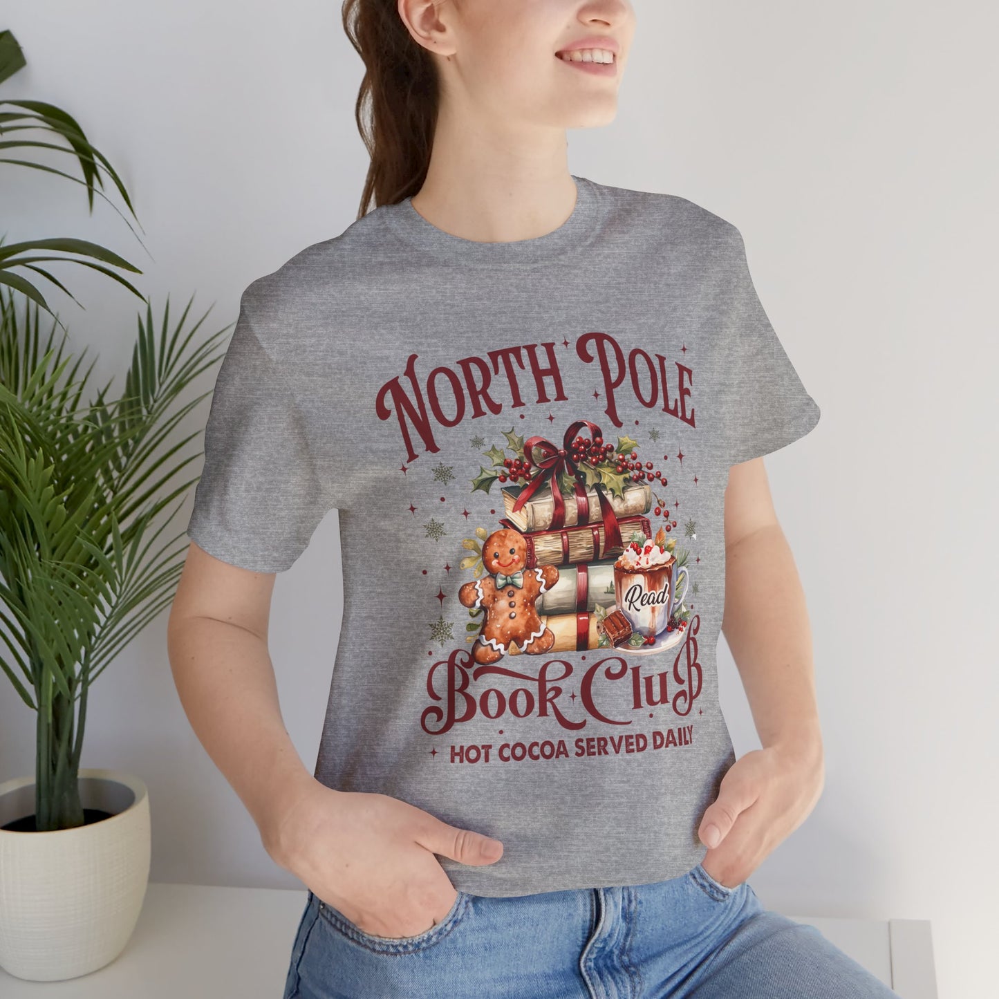 North Pole Book Club Unisex Jersey Short Sleeve Tee - size S - 3X
