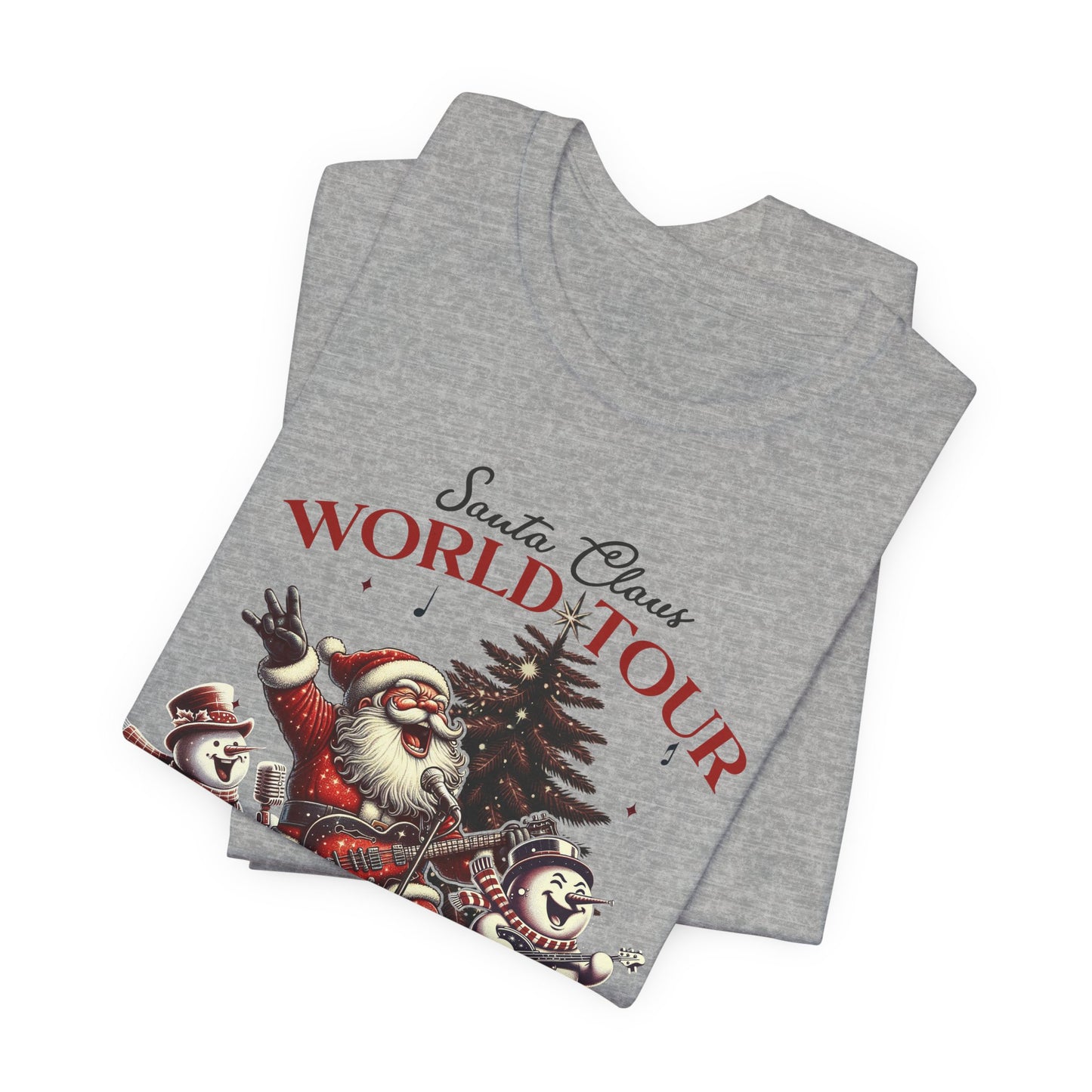 Santa Rocking Around the Christmas Tree Unisex Jersey Short Sleeve T-shirt - sizes S - 3X