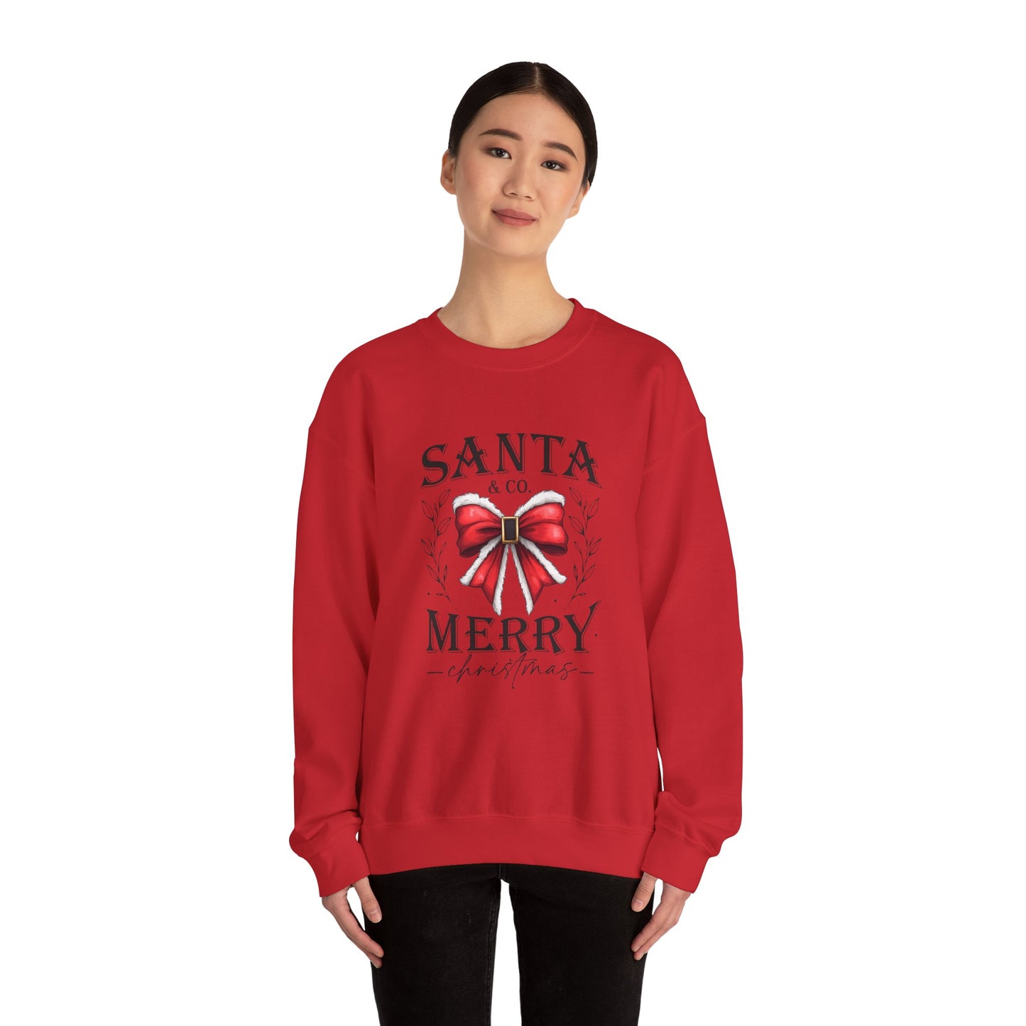 Merry Christmas Bow Sweatshirt - Unisex Heavy Blend Crewneck Sweatshirt - sizes S - 5X