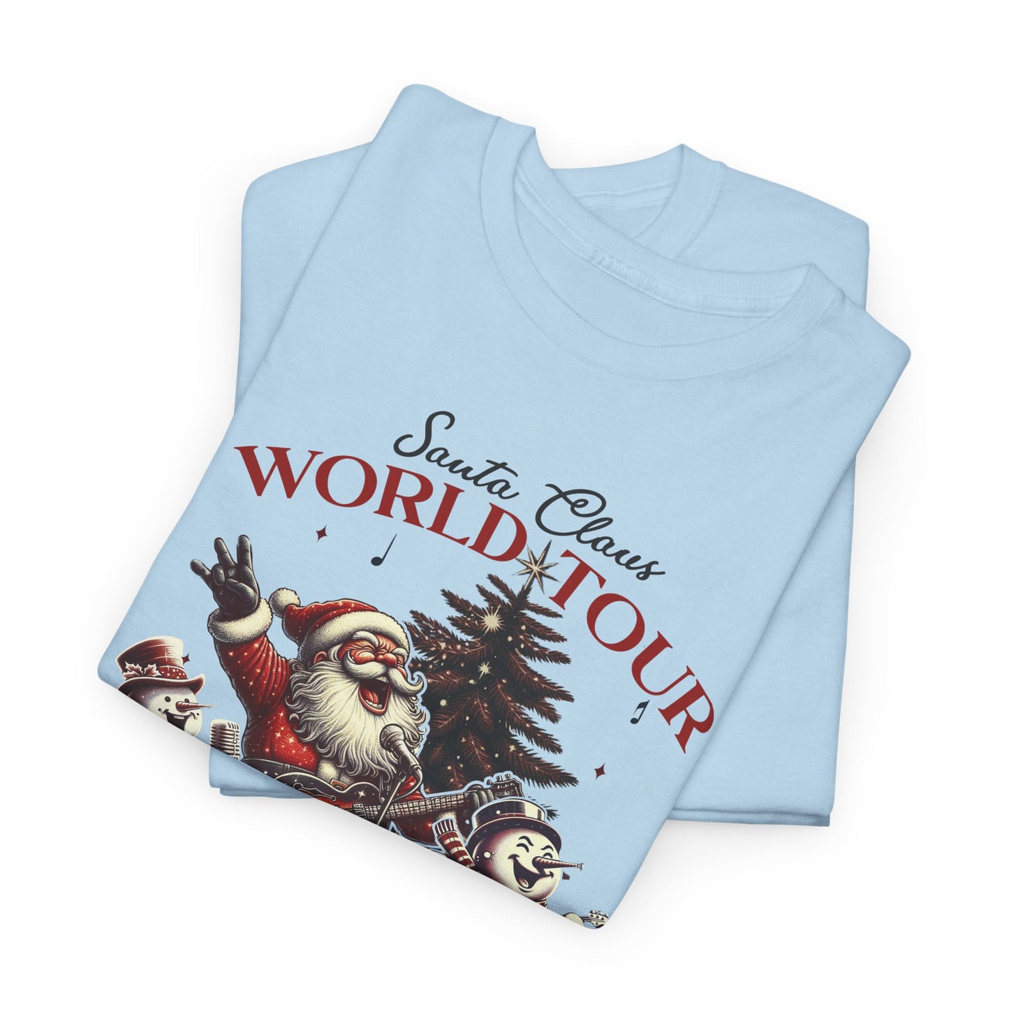 Santa Rocking around the Christmas Tree Unisex Heavy Cotton T-shirt - size S - 5X