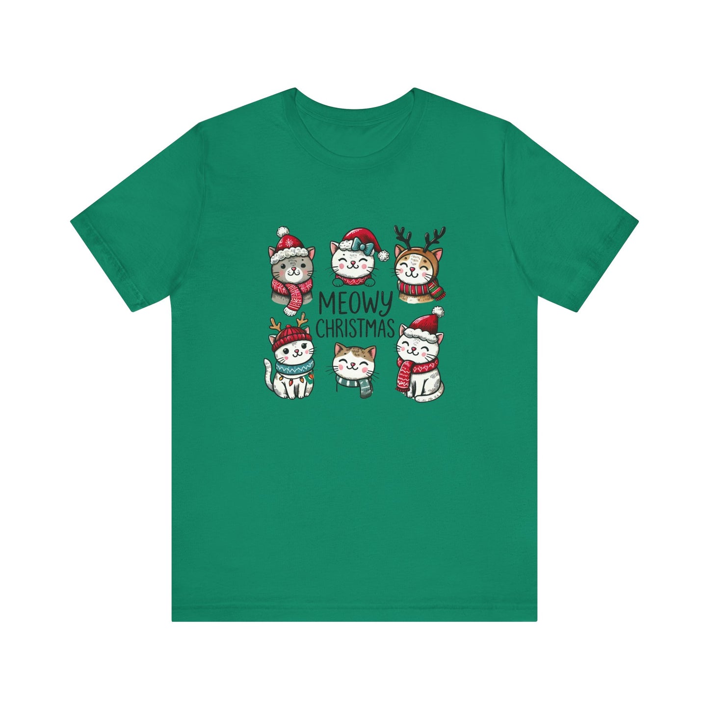 Meowy Christmas Unisex Jersey Short Sleeve Tee - size S - 3X