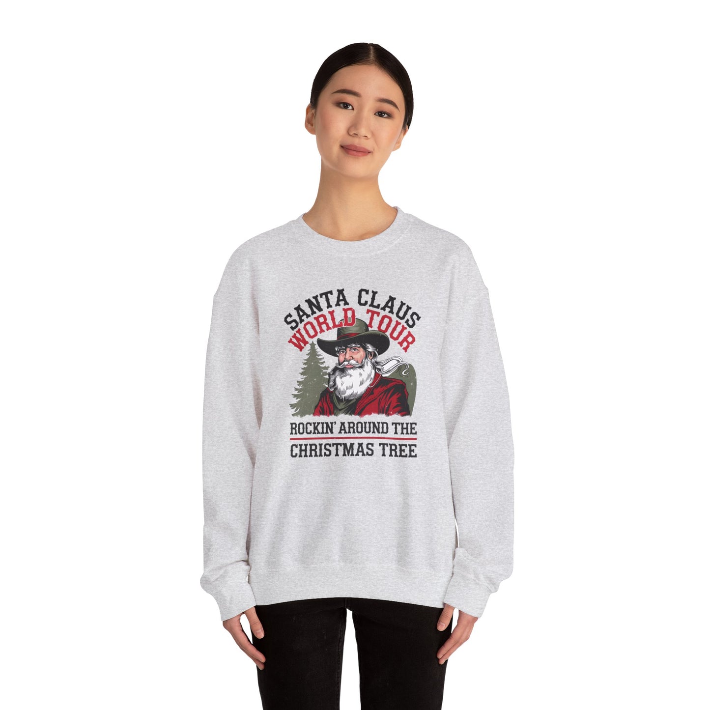 Santa Claus World Tour Unisex Heavy Blend™ Crewneck Sweatshirt - sizes S - 3X - Rocking around the Christmas Tree