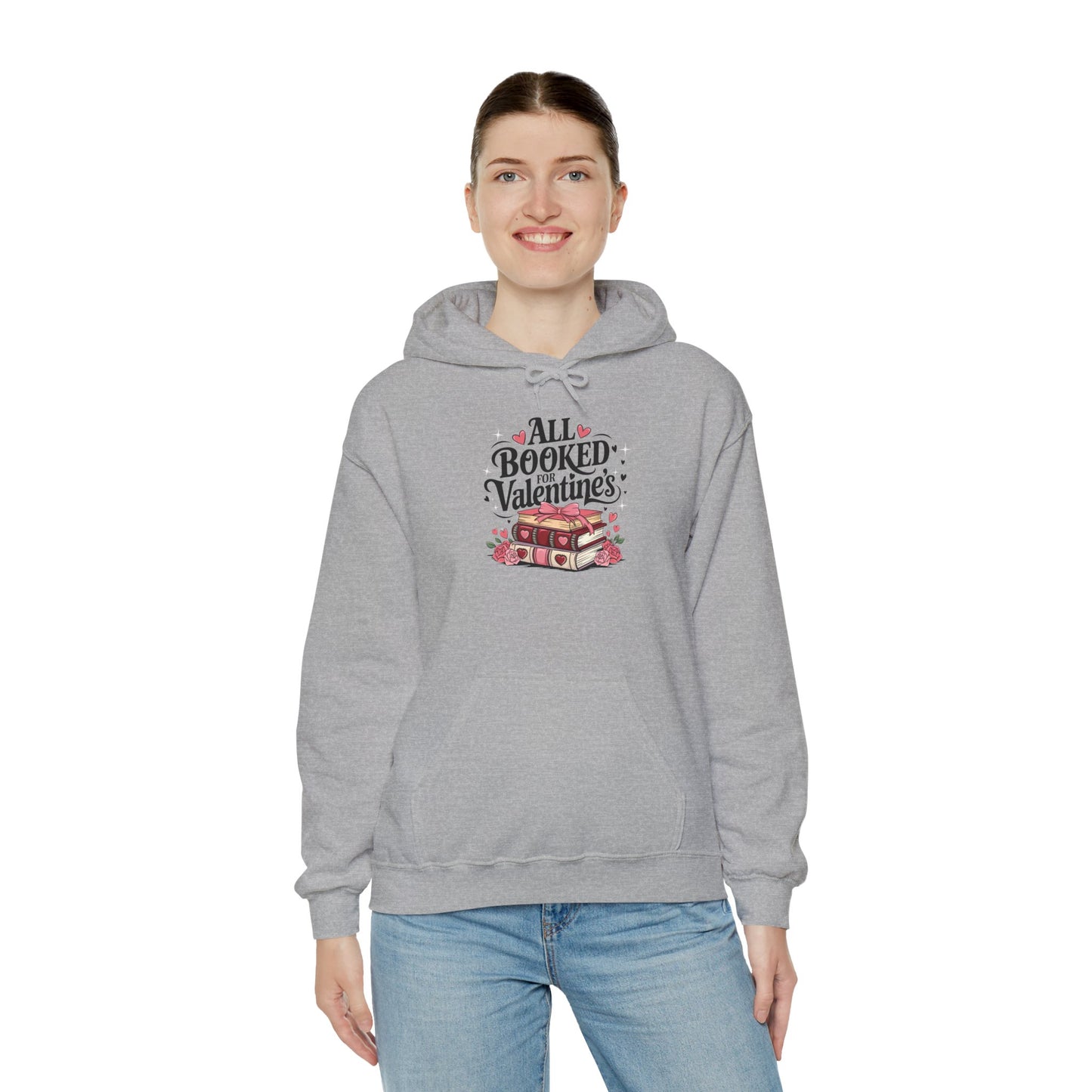 Valentine's Day All Booked Unisex Hooded Sweatshirt