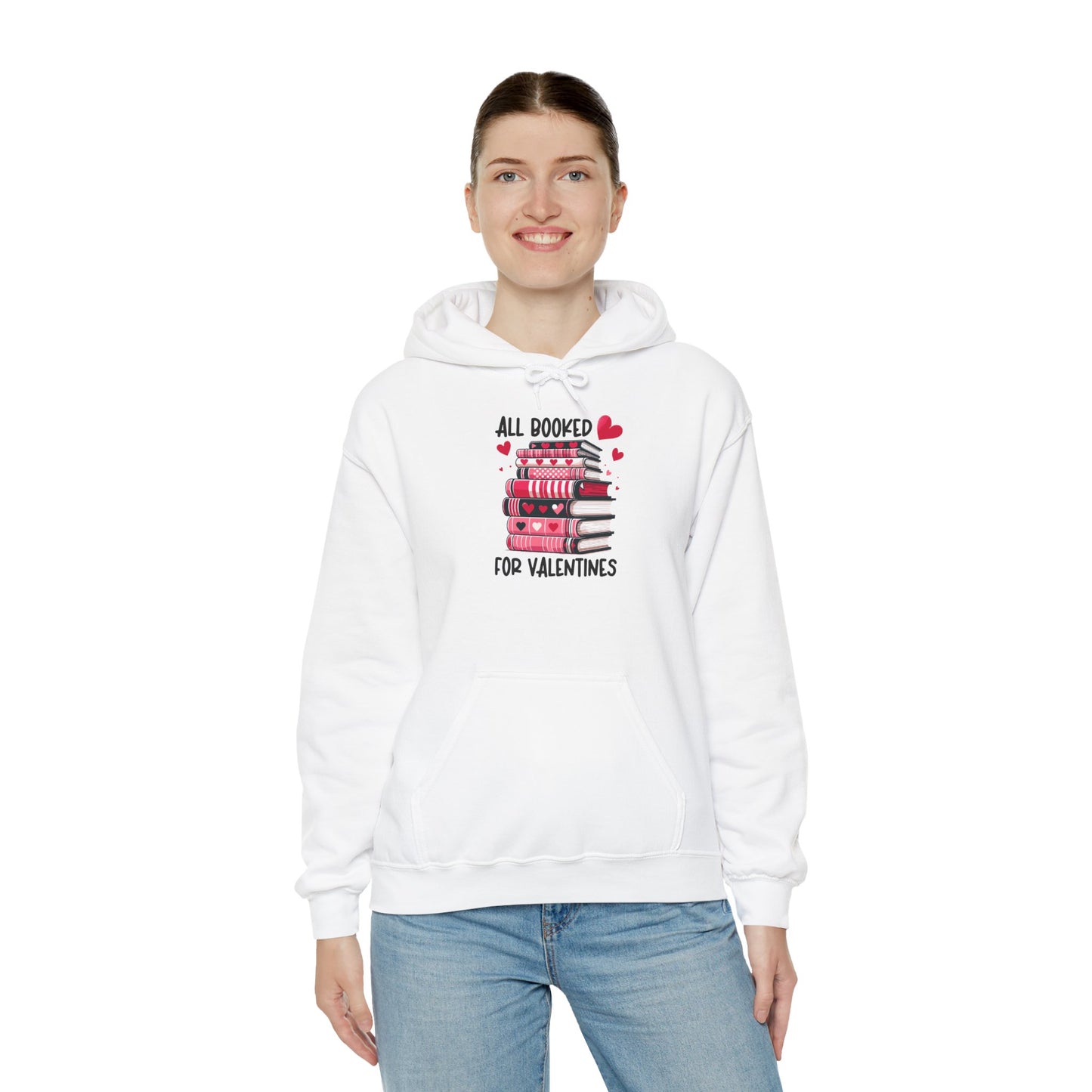 Valentine's Day All Booked Unisex Hooded Sweatshirt - sizes s - 5X
