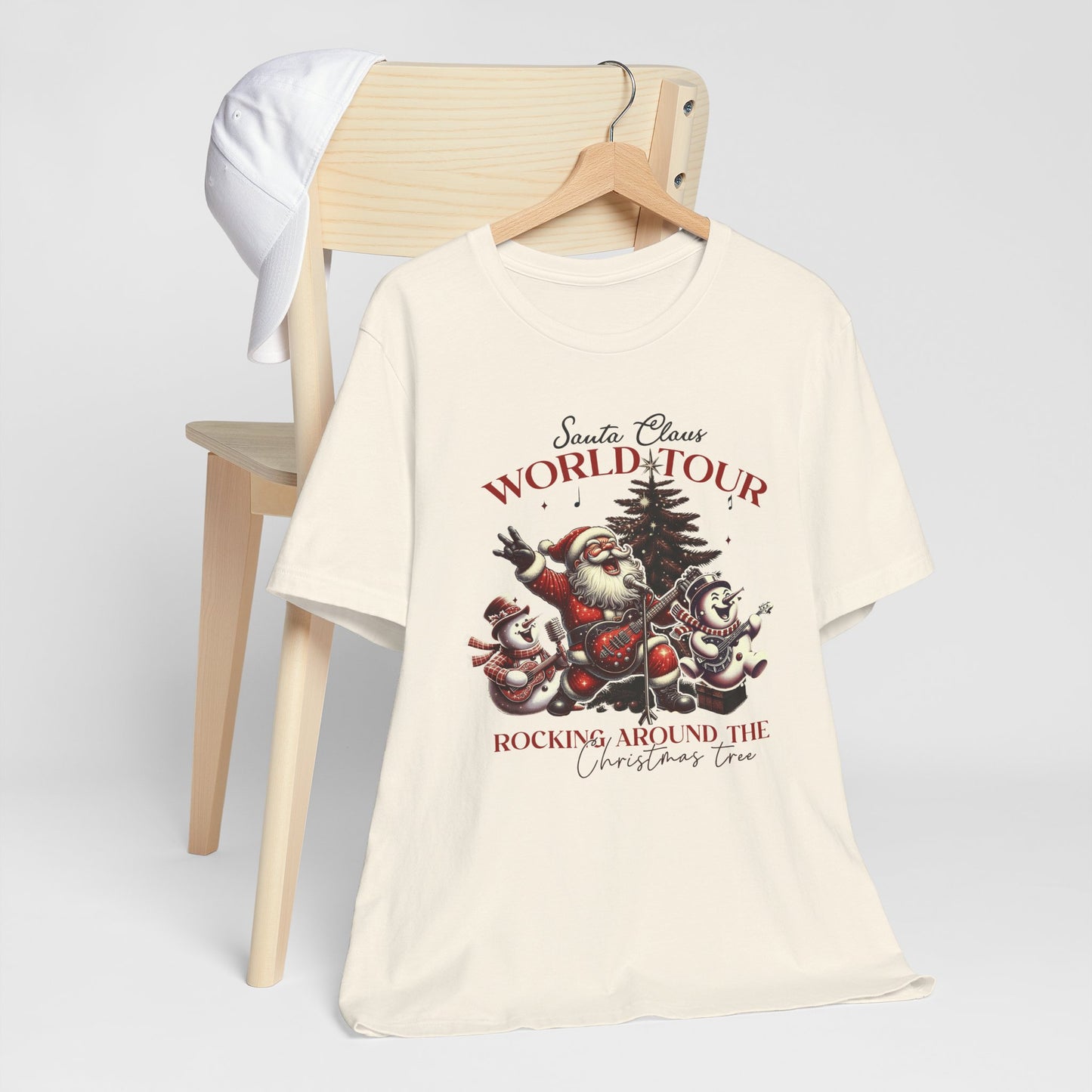 Santa Rocking Around the Christmas Tree Unisex Jersey Short Sleeve T-shirt - sizes S - 3X