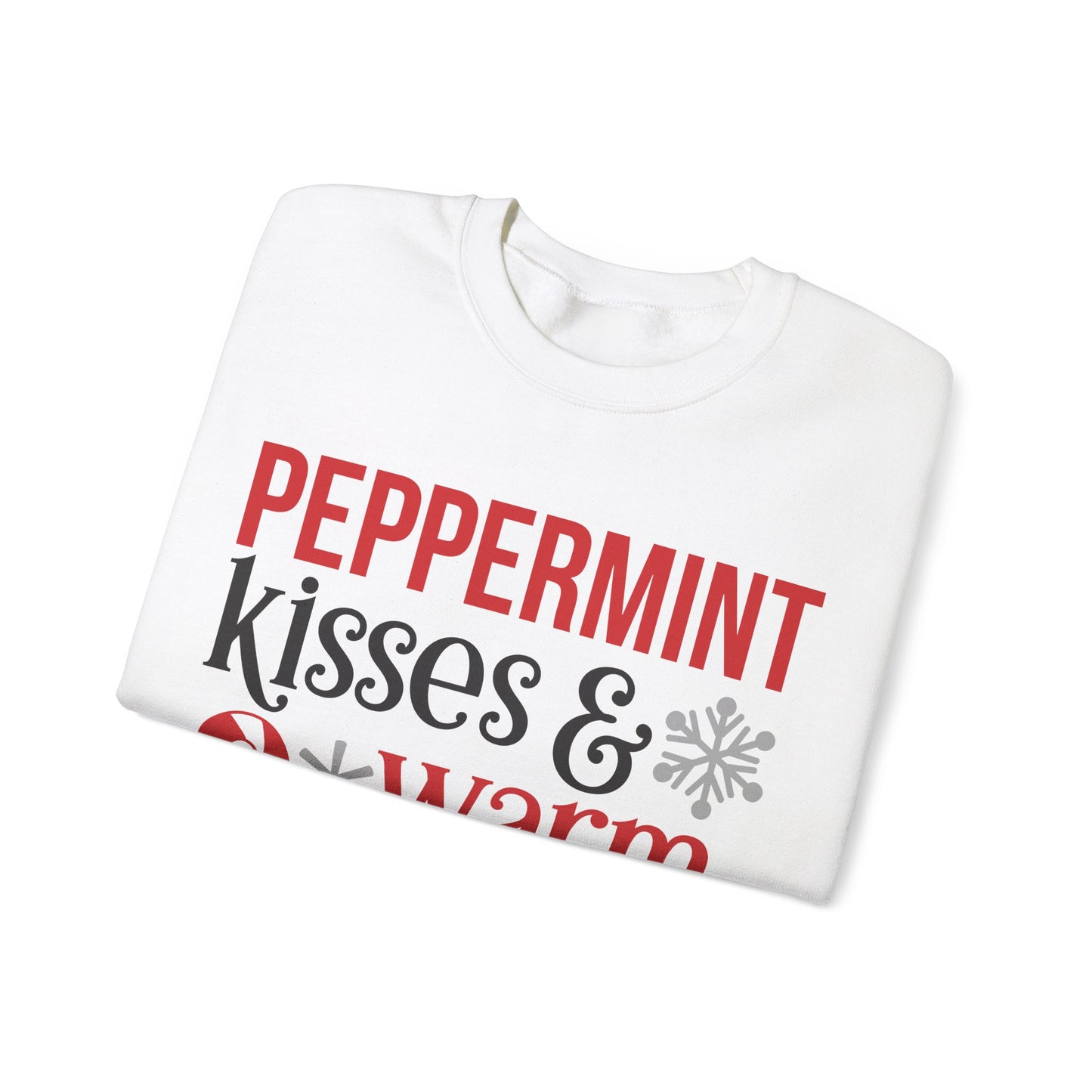 Peppermint Kisses and Warm Winter Wishes Unisex Heavy Blend™ Crewneck Sweatshirt - sizes S - 5X