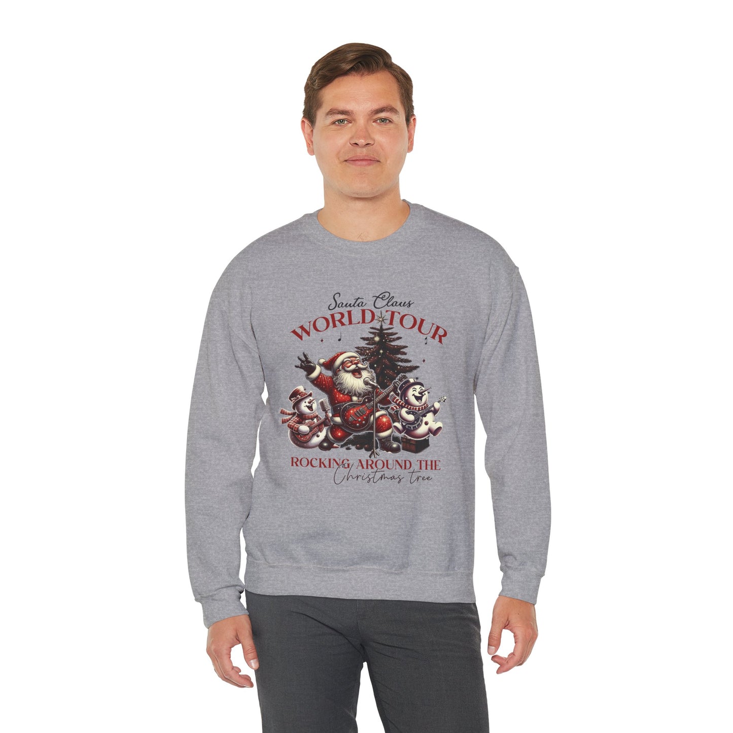 Santa Rocking Around the Christmas Tree Unisex Heavy Blend™ Crewneck Sweatshirt - Size S - 5X