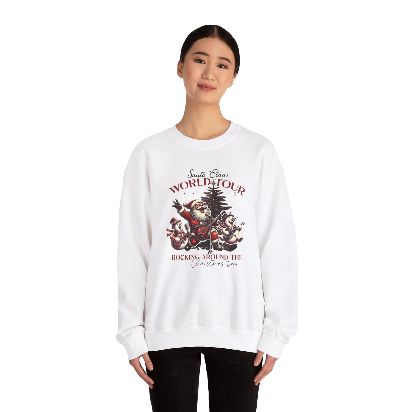 Santa Rocking Around the Christmas Tree Unisex Heavy Blend™ Crewneck Sweatshirt - size S - 3X