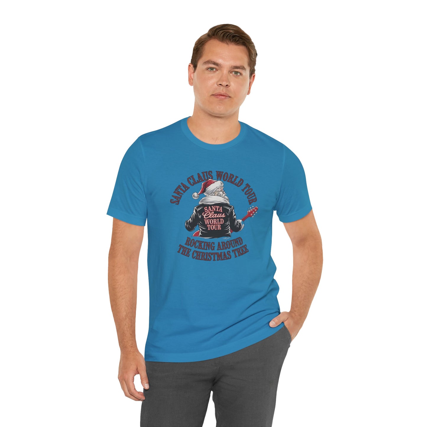 Santa Claus World Tour Tee - Festive Christmas Unisex Jersey Short SleeveT-Shirt - sizes S-3X