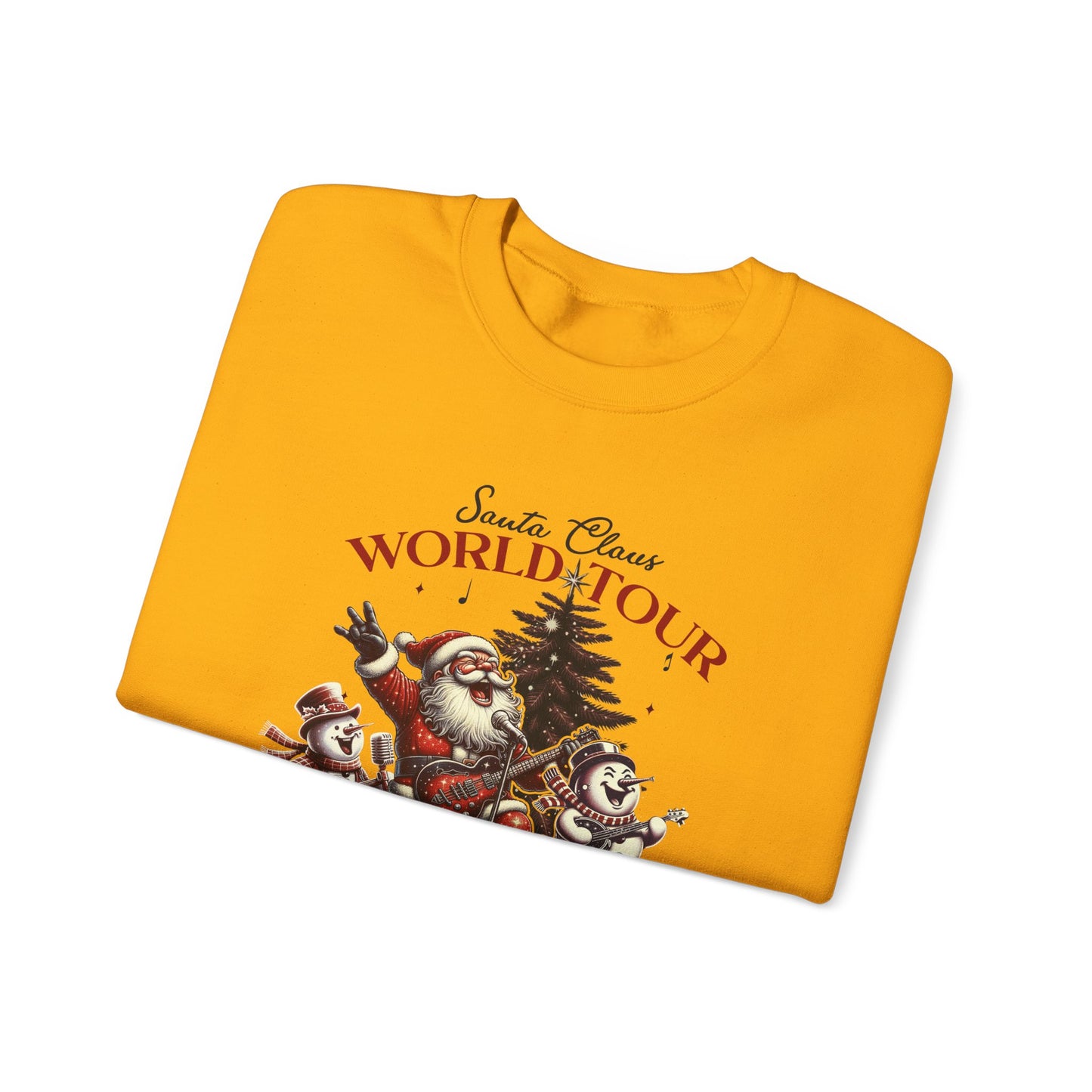 Santa Rocking Around the Christmas Tree Unisex Heavy Blend™ Crewneck Sweatshirt - size S - 3X