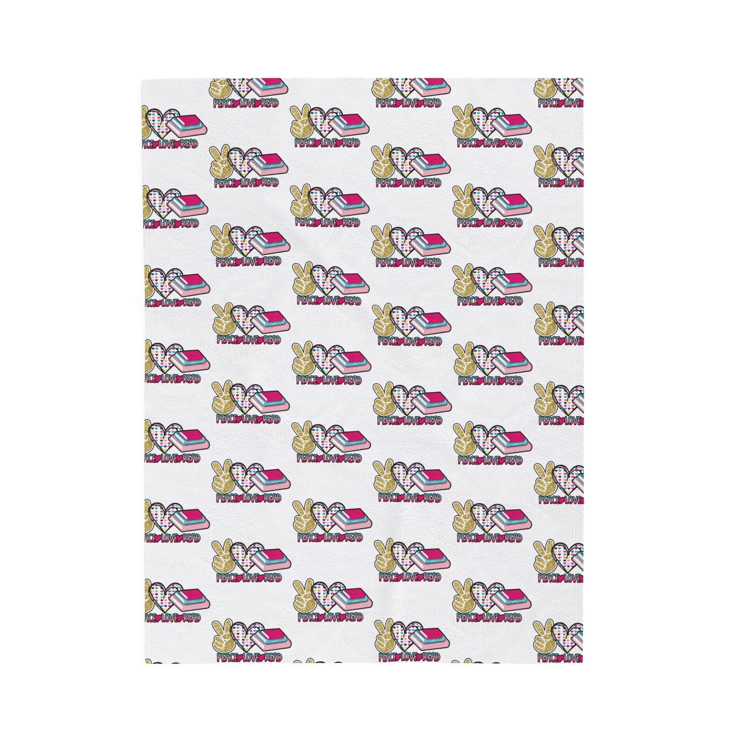 Peace, Love, Read Velveteen Plush Blanket