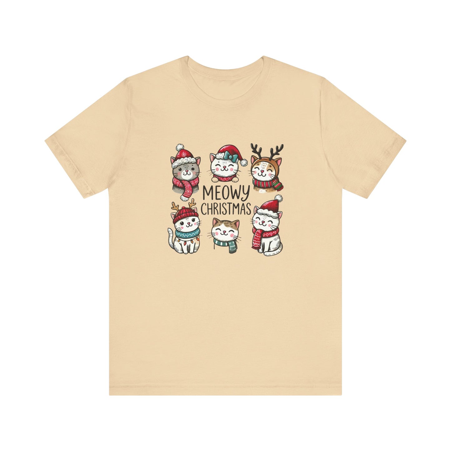 Meowy Christmas Unisex Jersey Short Sleeve Tee - size S - 3X