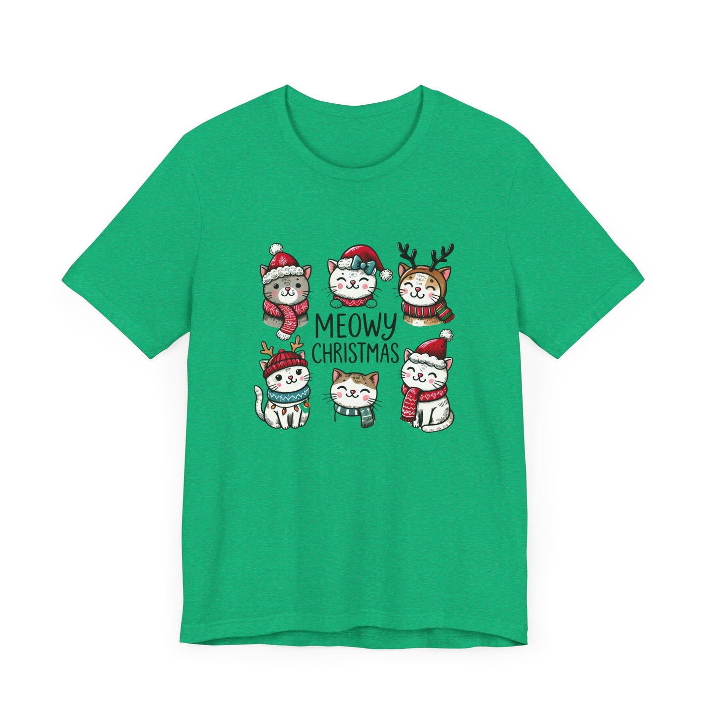 Meowy Christmas Unisex Jersey Short Sleeve Tee - size S - 3X
