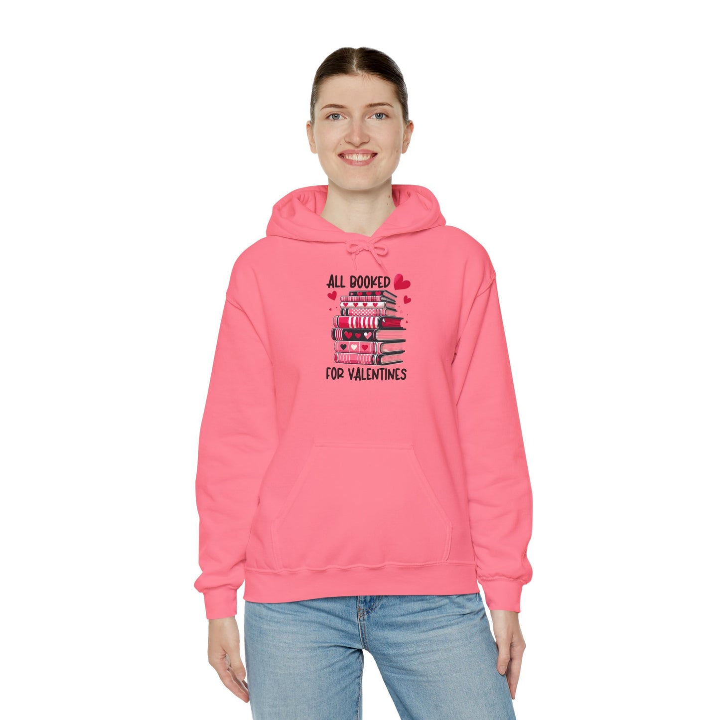 Valentine's Day All Booked Unisex Hooded Sweatshirt - sizes s - 5X