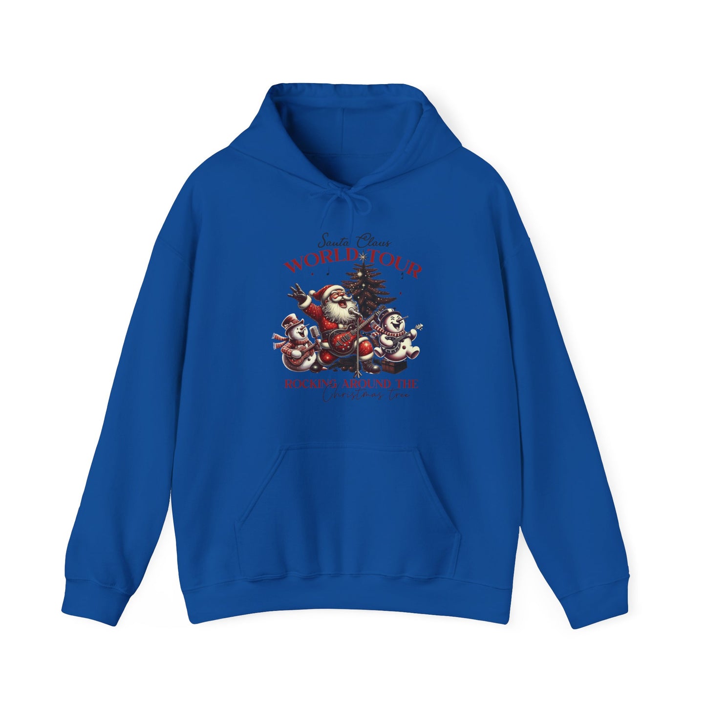 Santa Rocking Around the Christmas Tree Unisex Heavy Blend™ Hooded Sweatshirt - sizes S -3X
