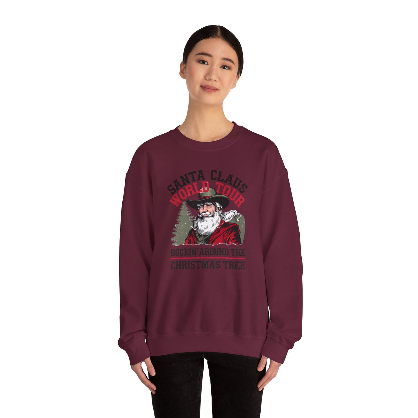 Santa Claus World Tour Unisex Heavy Blend™ Crewneck Sweatshirt - sizes S - 3X - Rocking around the Christmas Tree