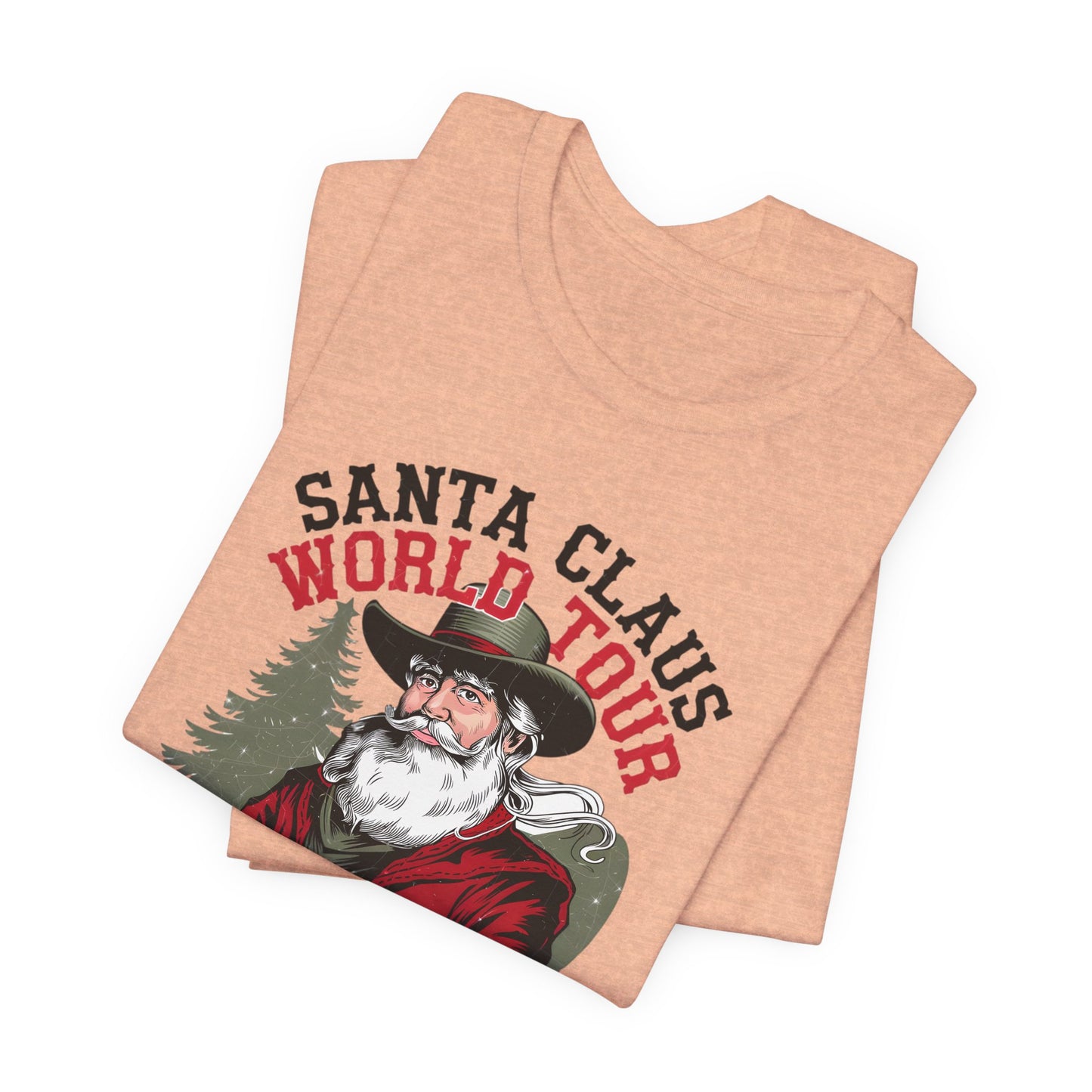 Santa's World Tour Rocking around the Christmas Tree Unisex Jersey Short Sleeve Tee - sizes S - 3X