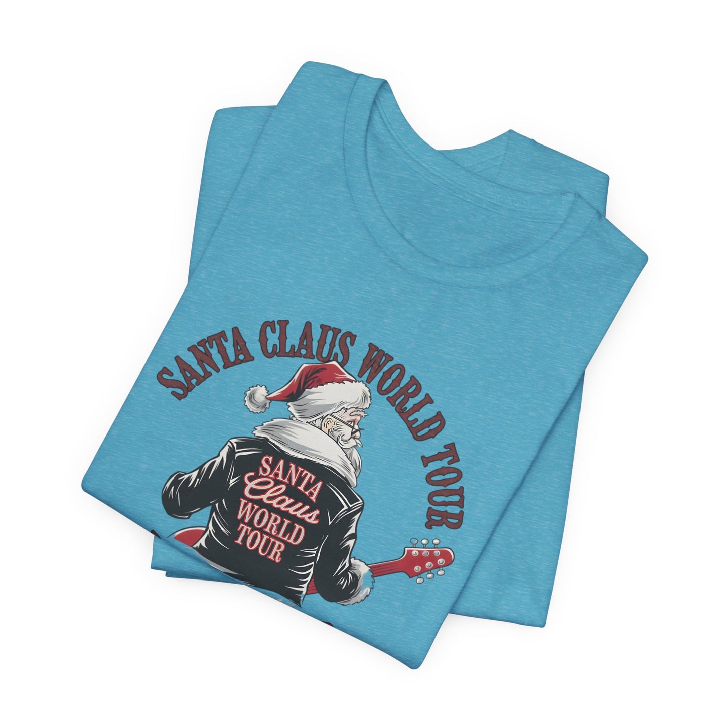 Santa Claus World Tour Tee - Festive Christmas Unisex Jersey Short SleeveT-Shirt - sizes S-3X