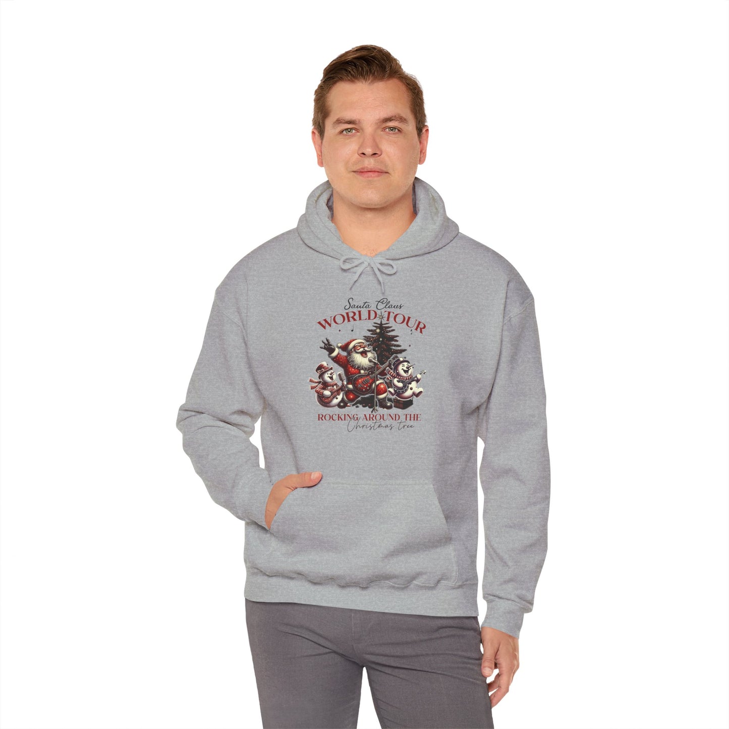 Santa Rocking around the Christmas Tree Unisex Heavy Blend™ Hooded Sweatshirt - sizes S - 5X