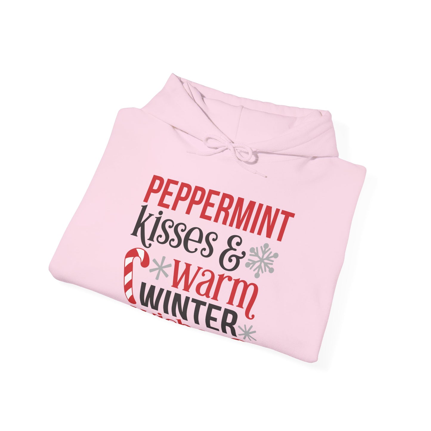 Peppermint Kisses and Warm Winter Wishes Unisex Heavy Blend™ Hooded Sweatshirt - sizes S - 3X