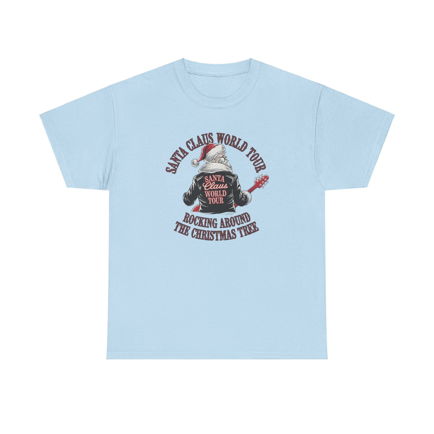 Santa Claus World Tour Unisex Heavy Cotton Tee - sizes S - 3X - Rocking around the Christmas Tree