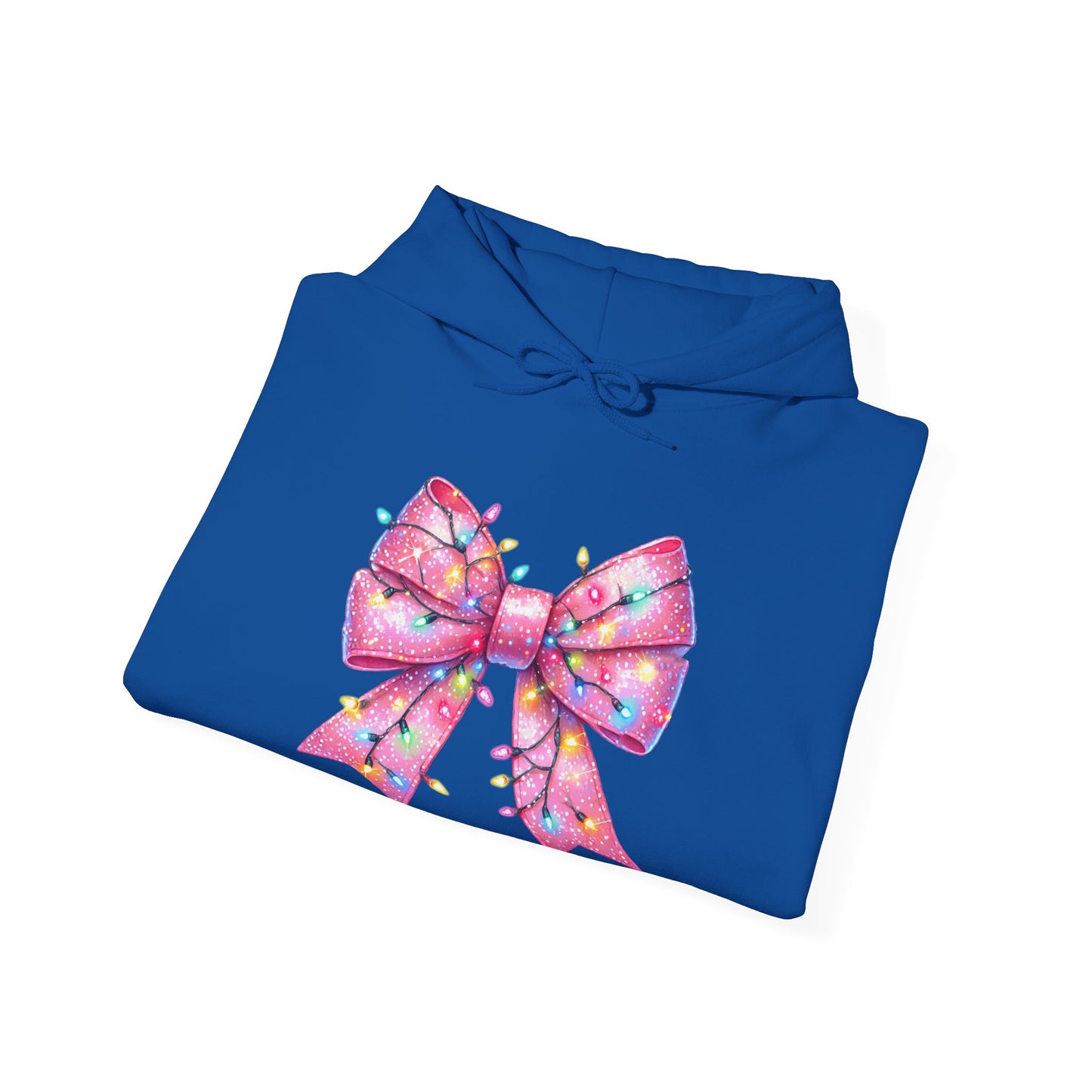 Pink Christmas Bow Heavy Blend Hoodie - Festive Unisex Sweatshirt - sizes S - 5X
