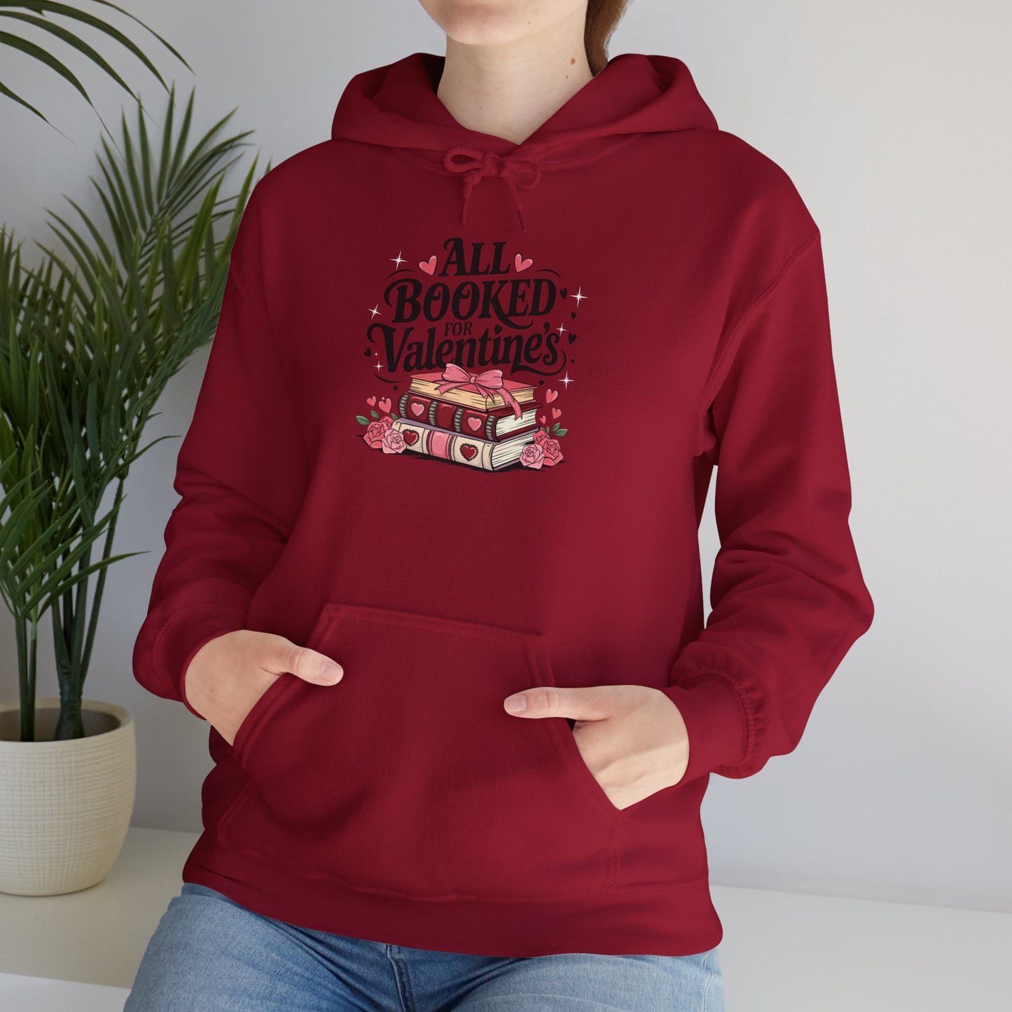 Valentine's Day All Booked Unisex Hooded Sweatshirt