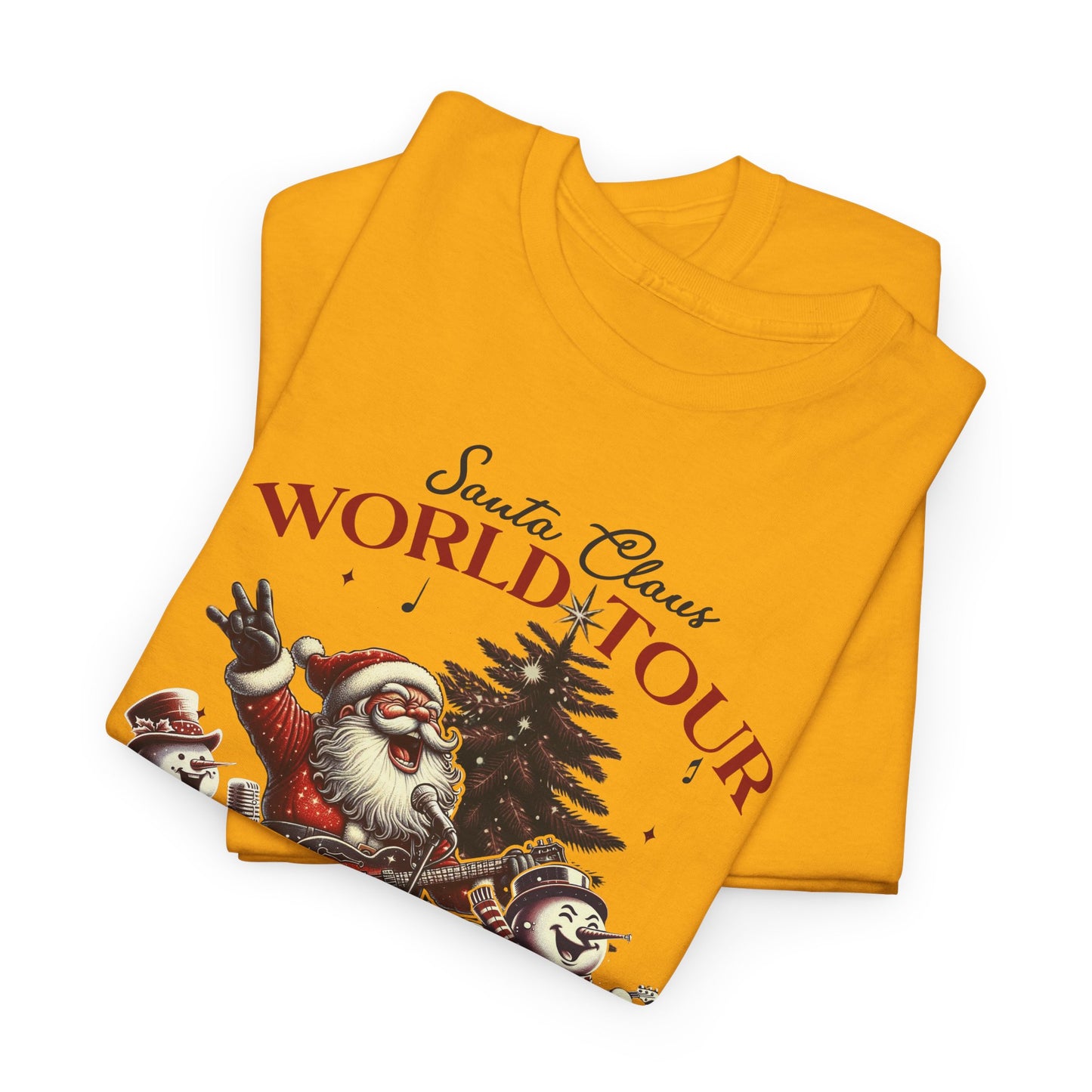 Santa Rocking around the Christmas Tree Unisex Heavy Cotton T-shirt - size S - 5X