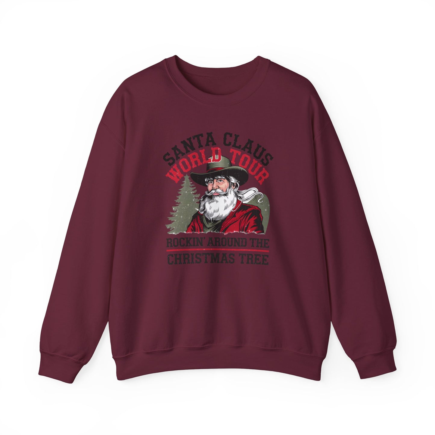 Santa Claus World Tour Unisex Heavy Blend™ Crewneck Sweatshirt - sizes S - 3X - Rocking around the Christmas Tree