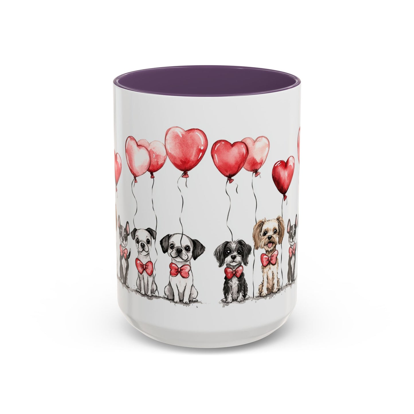 Coffee Mug - Puppy Love Valentine's Day, Cute Dogs and Heart Balloons, 11oz and 15oz, Ceramic