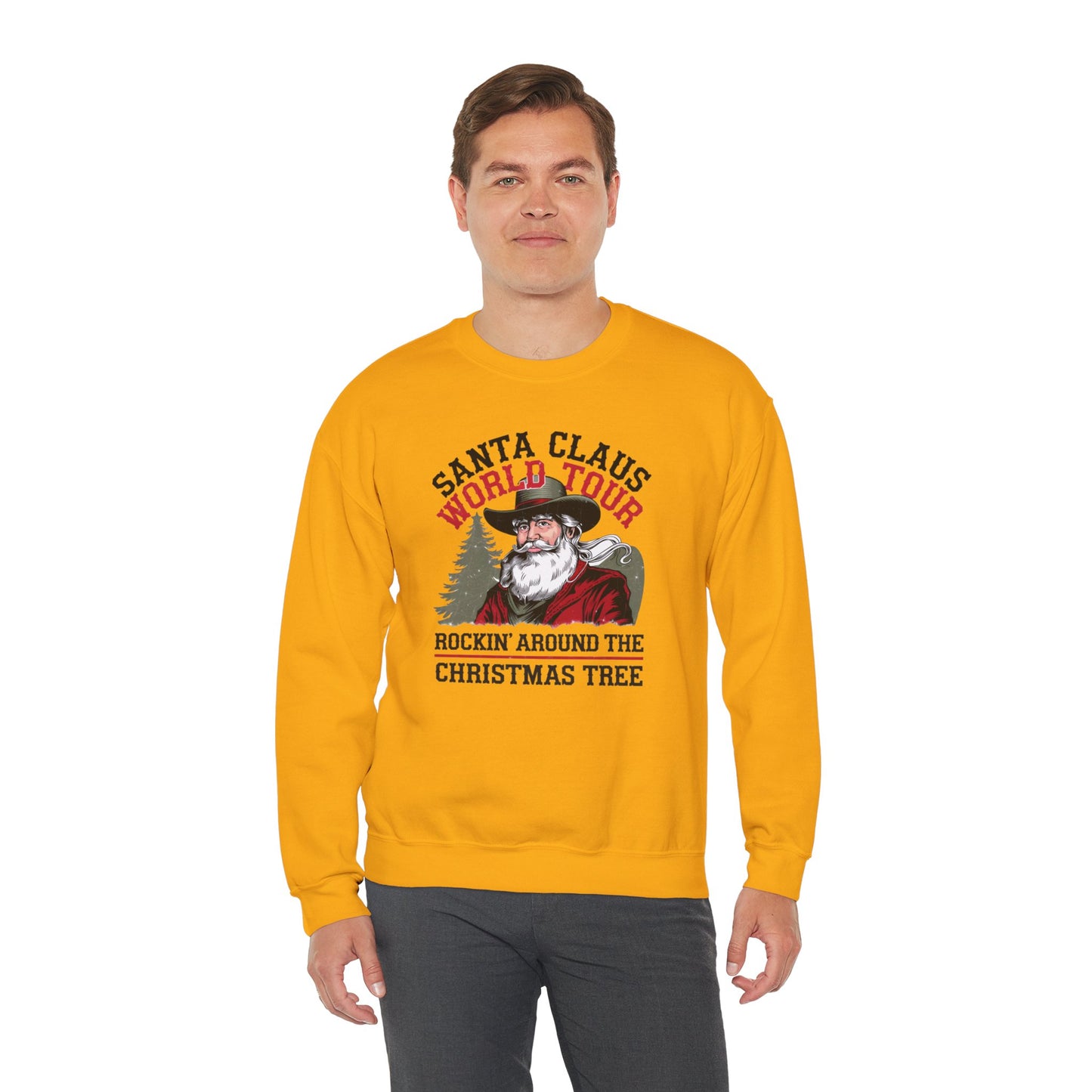 Santa Claus World Tour Unisex Heavy Blend™ Crewneck Sweatshirt - sizes S - 3X - Rocking around the Christmas Tree