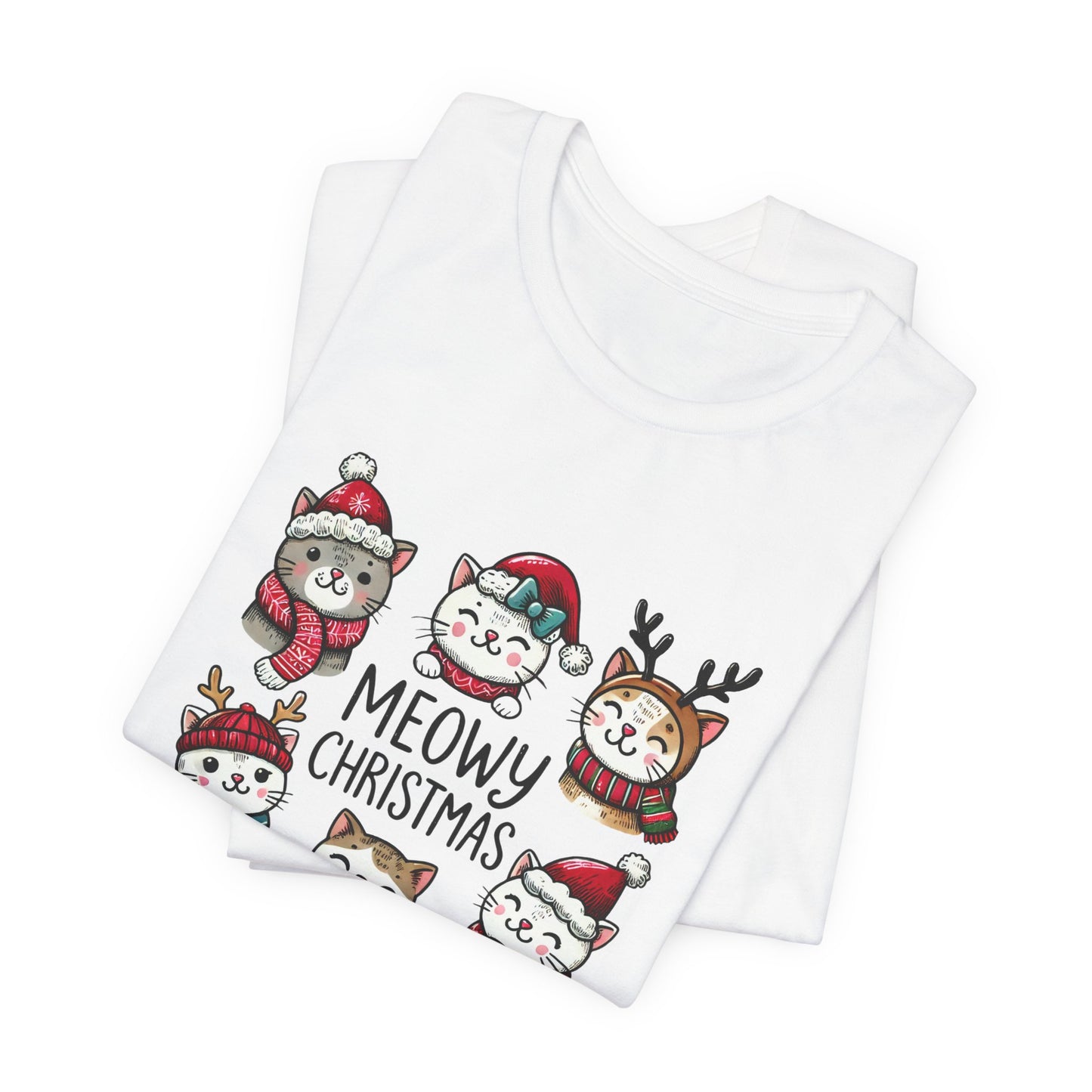 Meowy Christmas Unisex Jersey Short Sleeve Tee - size S - 3X