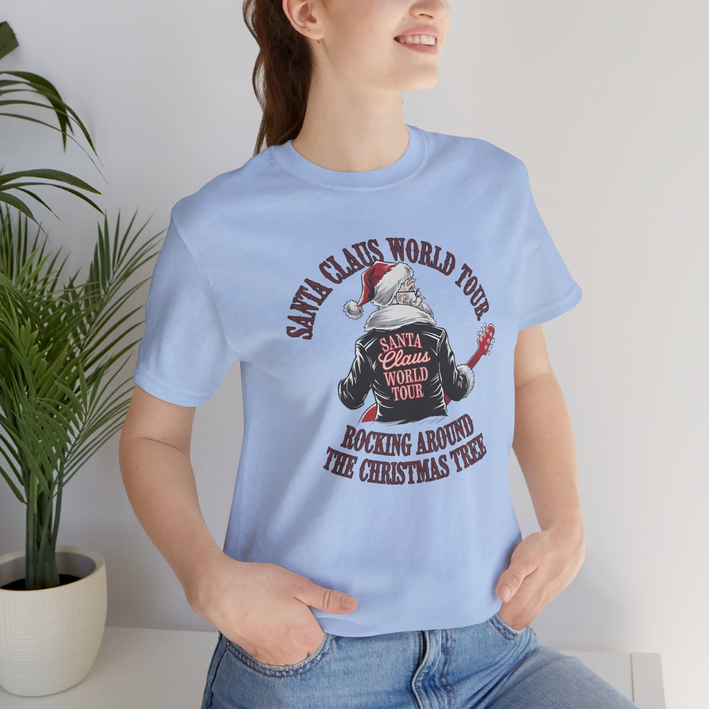 Santa Claus World Tour Tee - Festive Christmas Unisex Jersey Short SleeveT-Shirt - sizes S-3X