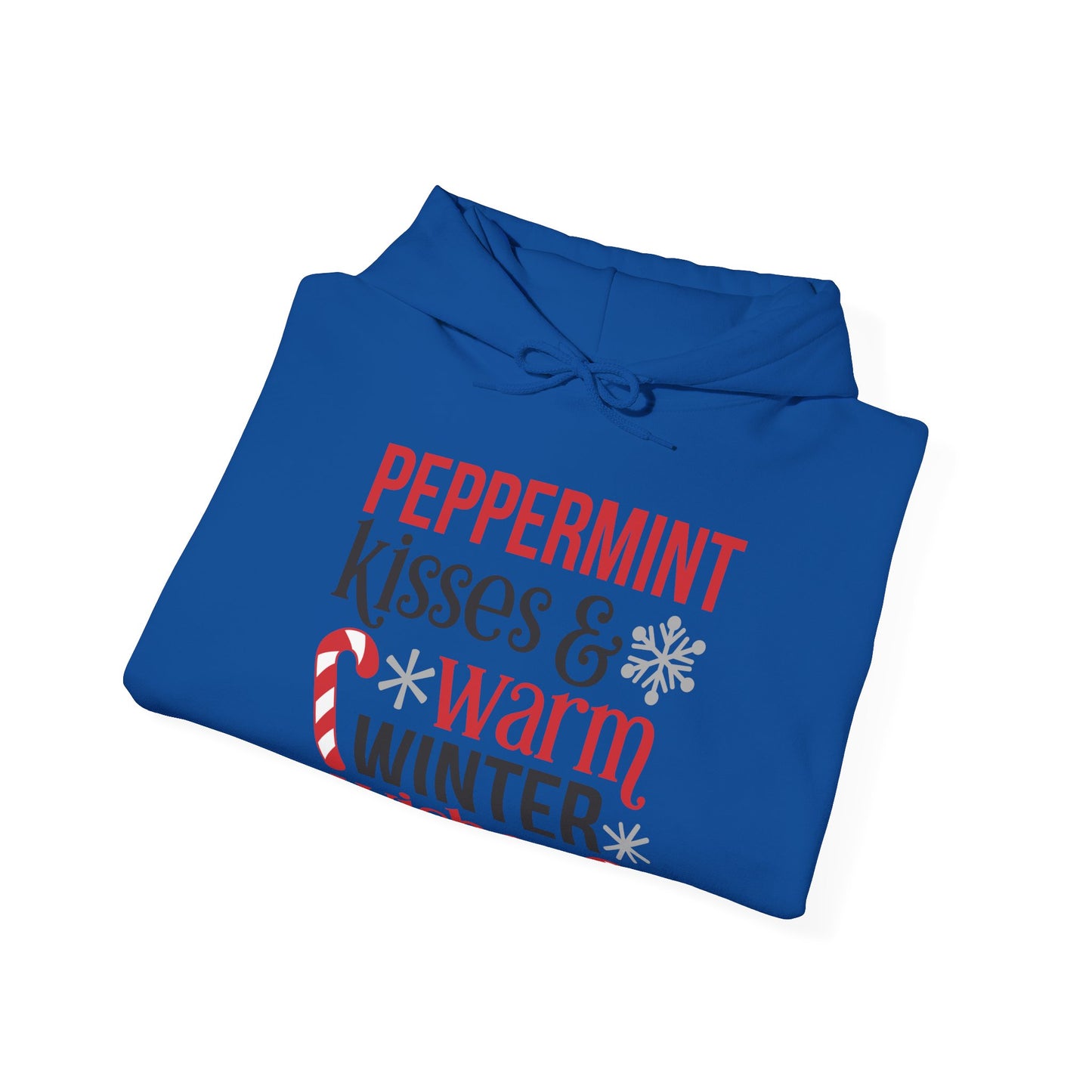 Peppermint Kisses and Warm Winter Wishes Unisex Heavy Blend™ Hooded Sweatshirt - sizes S - 3X