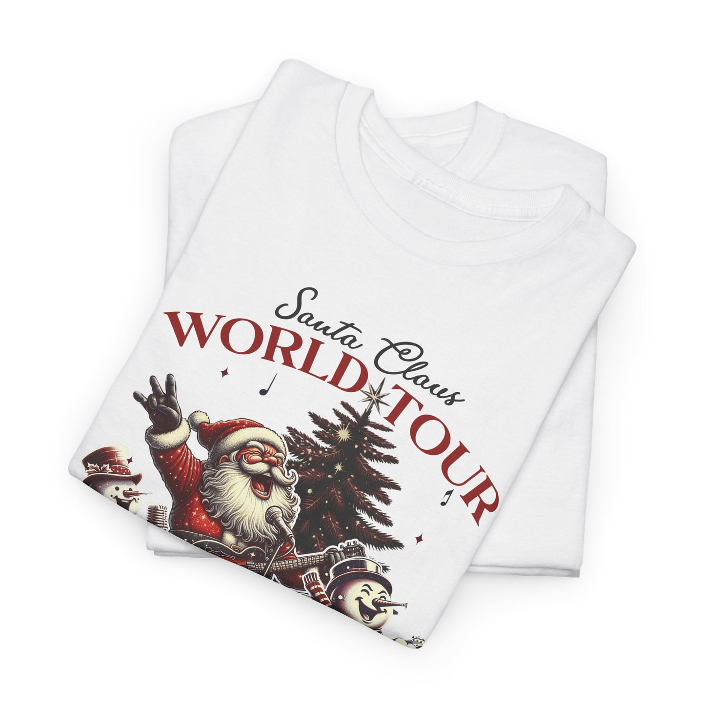 Santa Rocking around the Christmas Tree Unisex Heavy Cotton T-shirt - size S - 5X