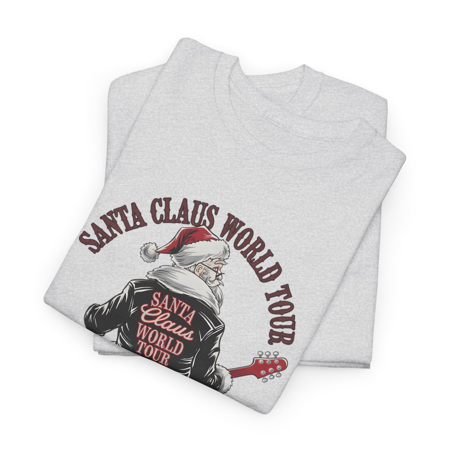 Santa Claus World Tour Unisex Heavy Cotton Tee - sizes S - 3X - Rocking around the Christmas Tree