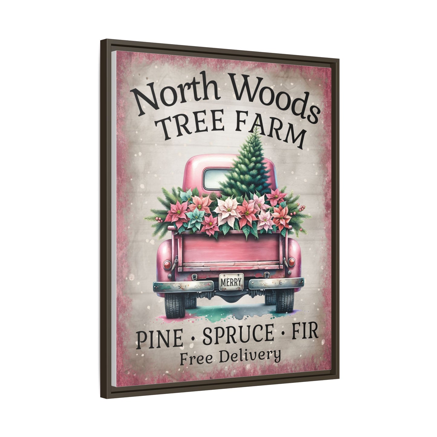 North Woods Tree Farm Matte Canvas, Framed (Multi-color)
