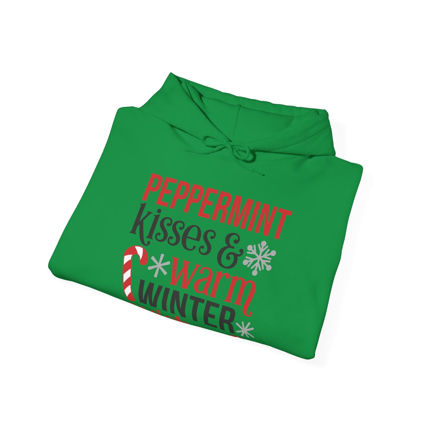 Peppermint Kisses and Warm Winter Wishes Unisex Heavy Blend™ Hooded Sweatshirt - sizes S - 3X