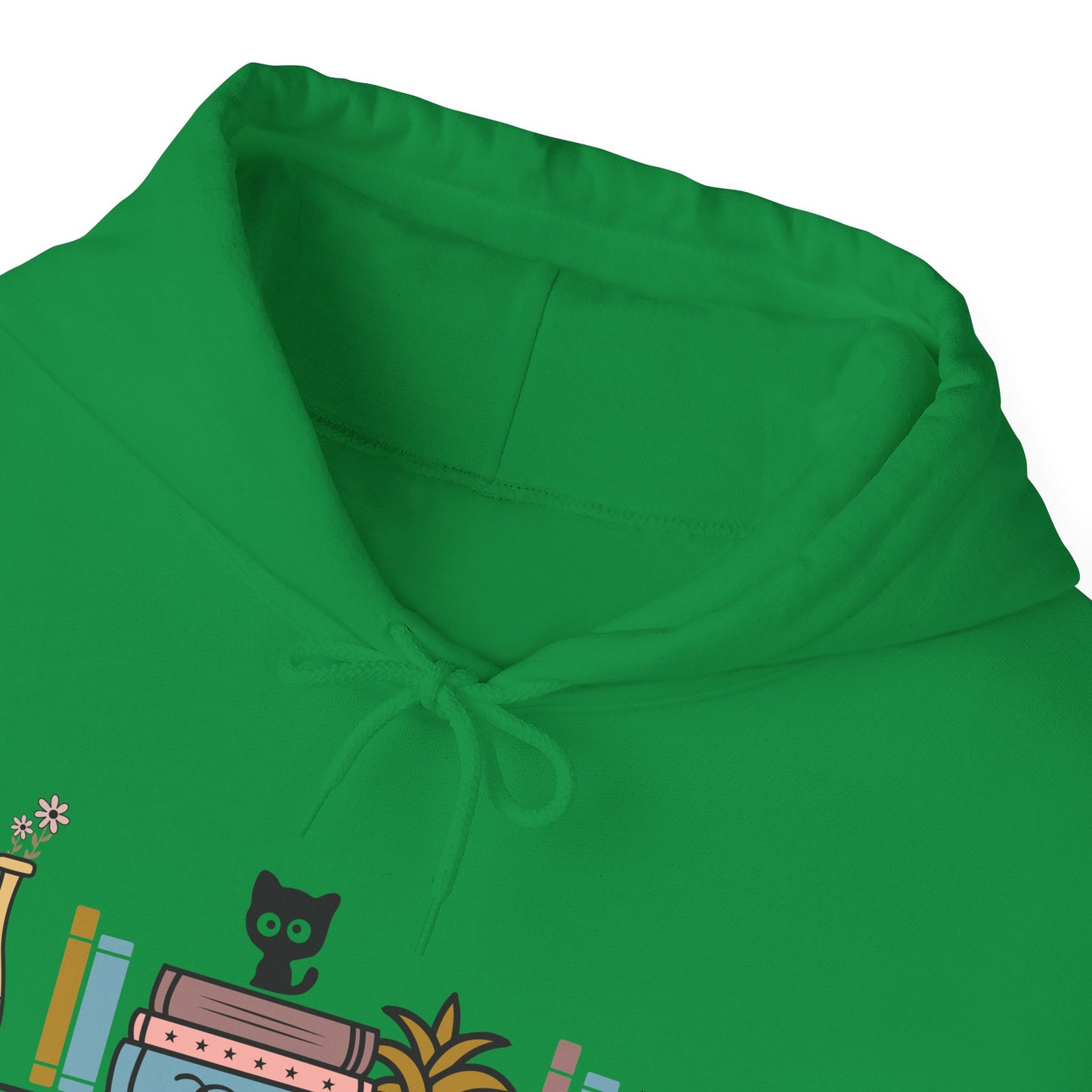 Unisex Heavy Blend™ Hooded Sweatshirt - cut cat sitting on shelf with books - S - 5X
