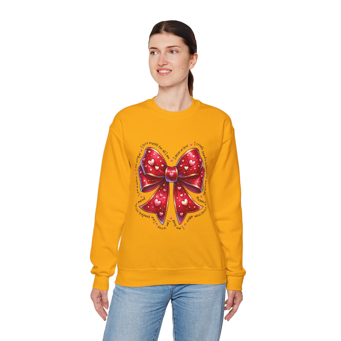 Red Bow Crewneck Sweatshirt - Valentine's Day Gift