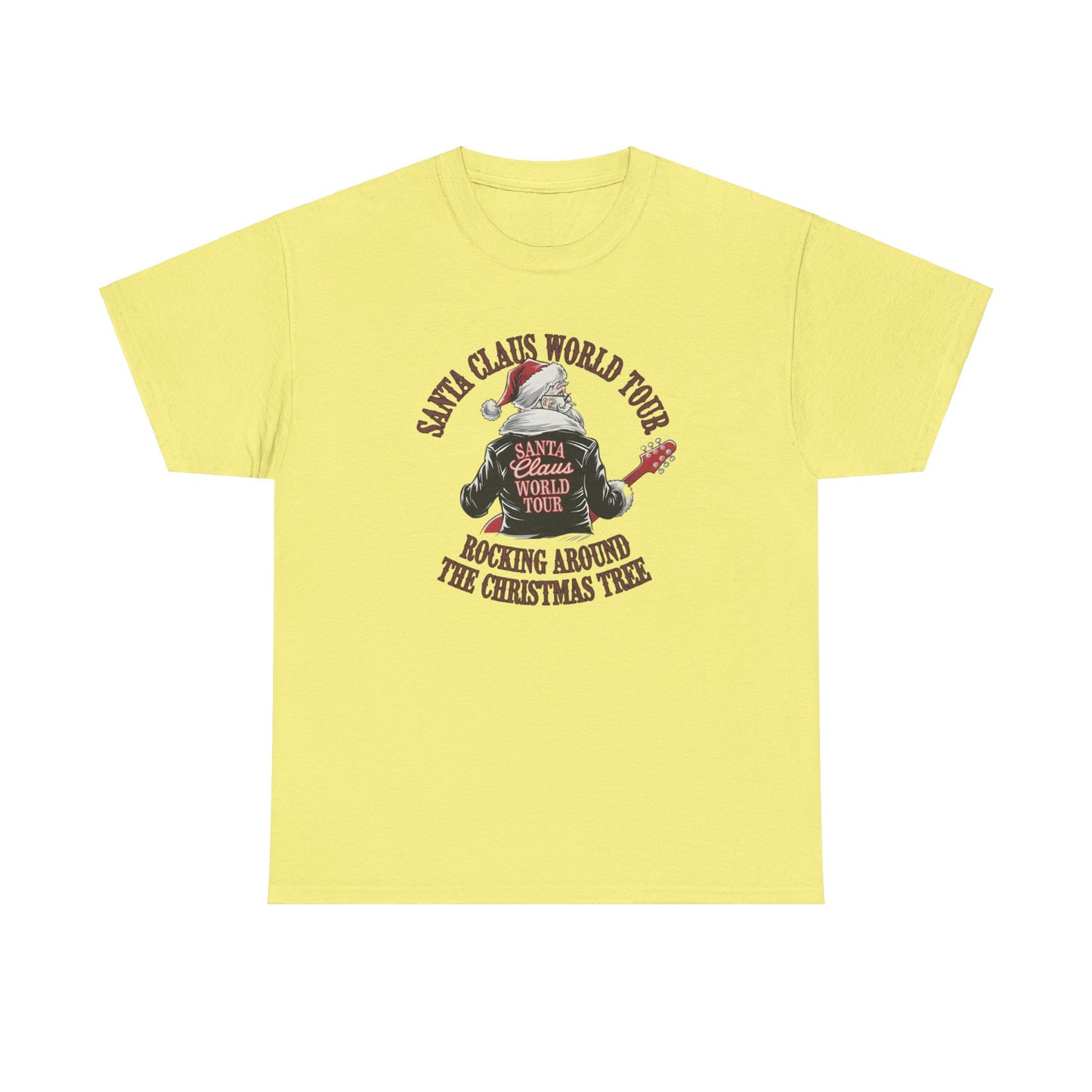Santa Claus World Tour Unisex Heavy Cotton Tee - sizes S - 3X - Rocking around the Christmas Tree
