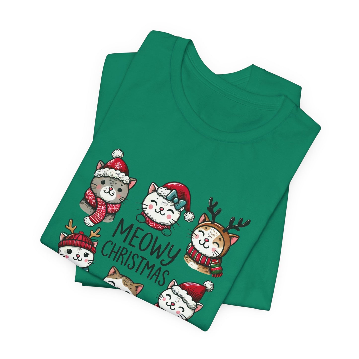 Meowy Christmas Unisex Jersey Short Sleeve Tee - size S - 3X