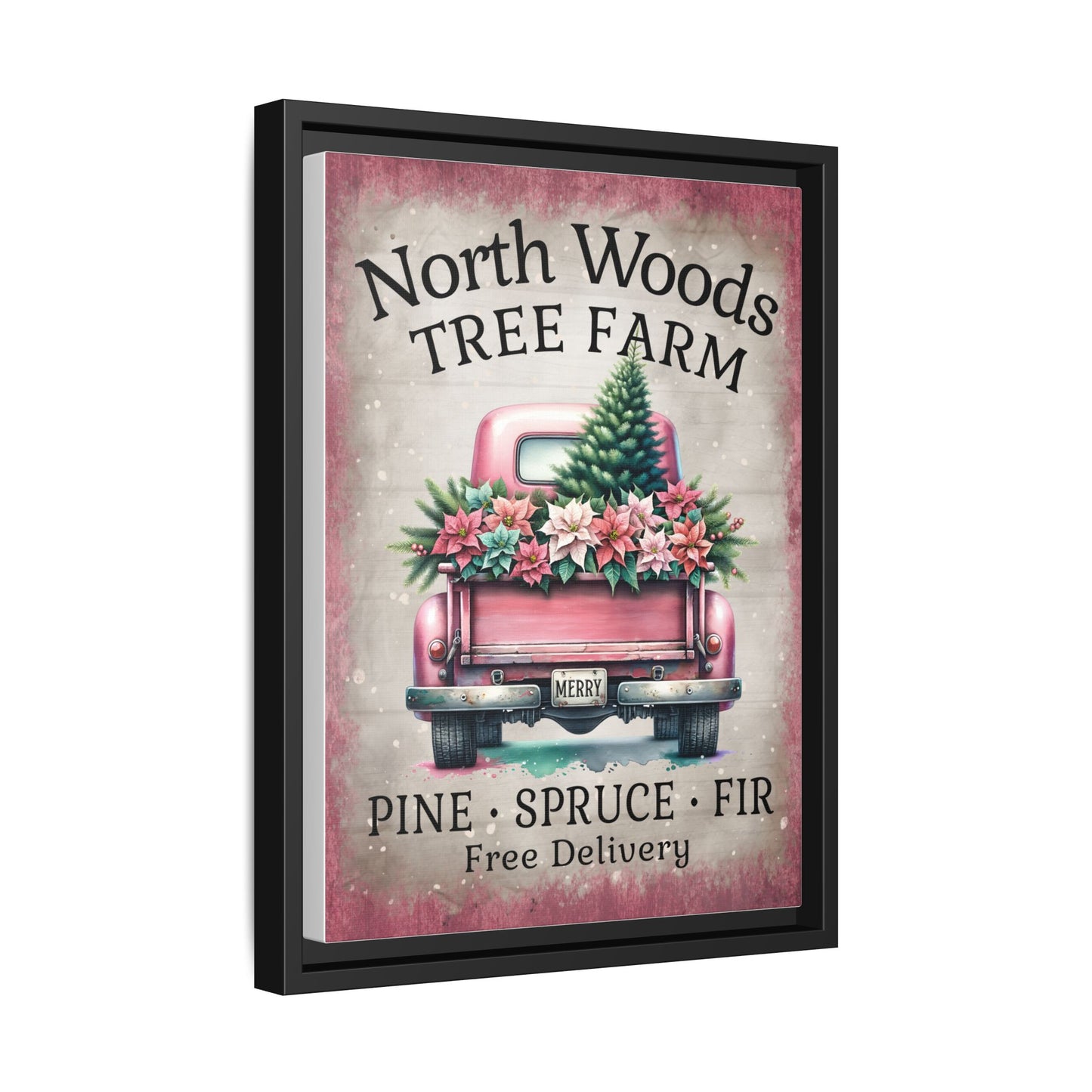 North Woods Tree Farm Matte Canvas, Framed (Multi-color)
