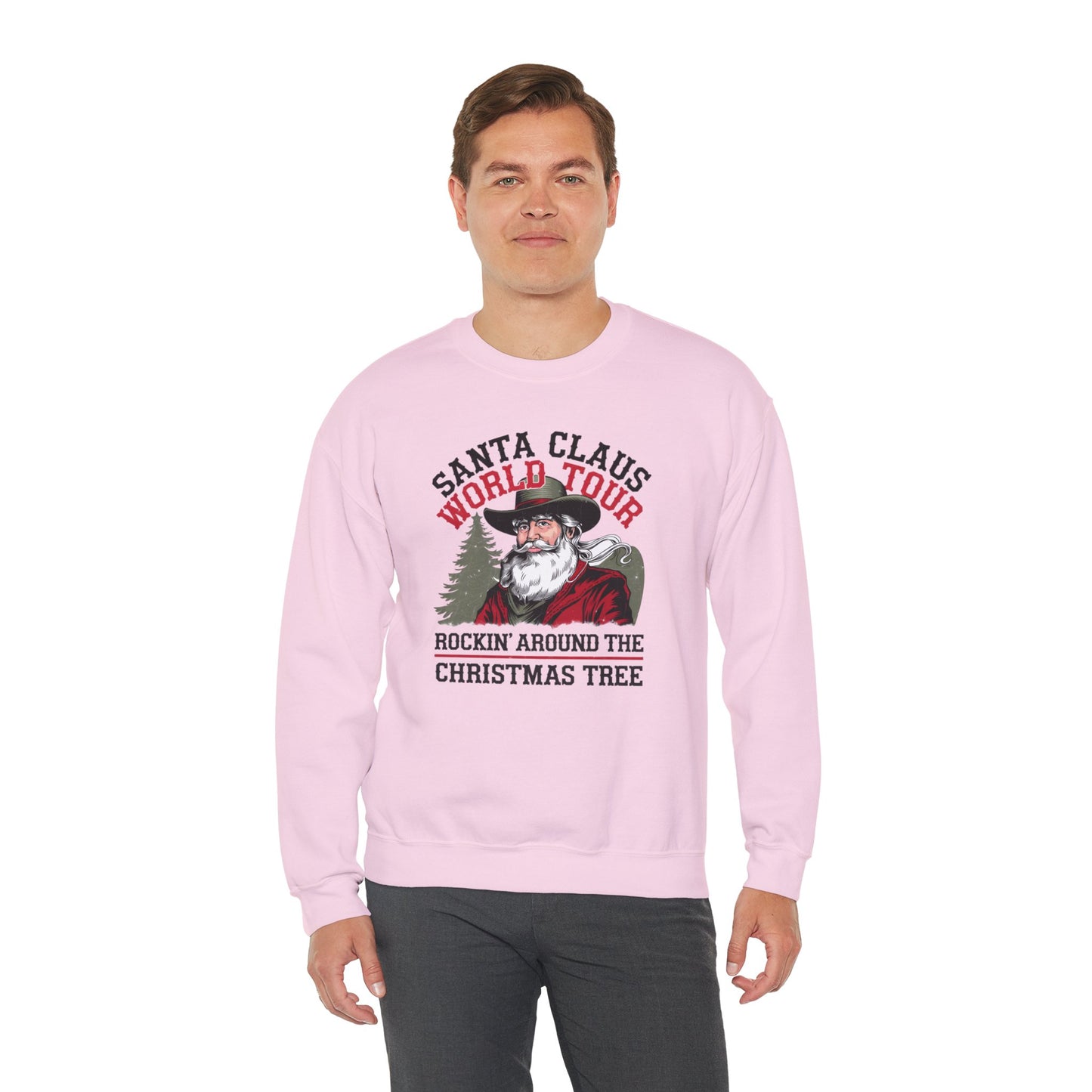 Santa Claus World Tour Unisex Heavy Blend™ Crewneck Sweatshirt - sizes S - 3X - Rocking around the Christmas Tree