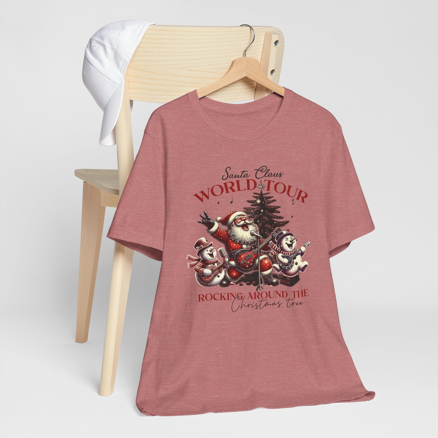 Santa Rocking Around the Christmas Tree Unisex Jersey Short Sleeve T-shirt - sizes S - 3X