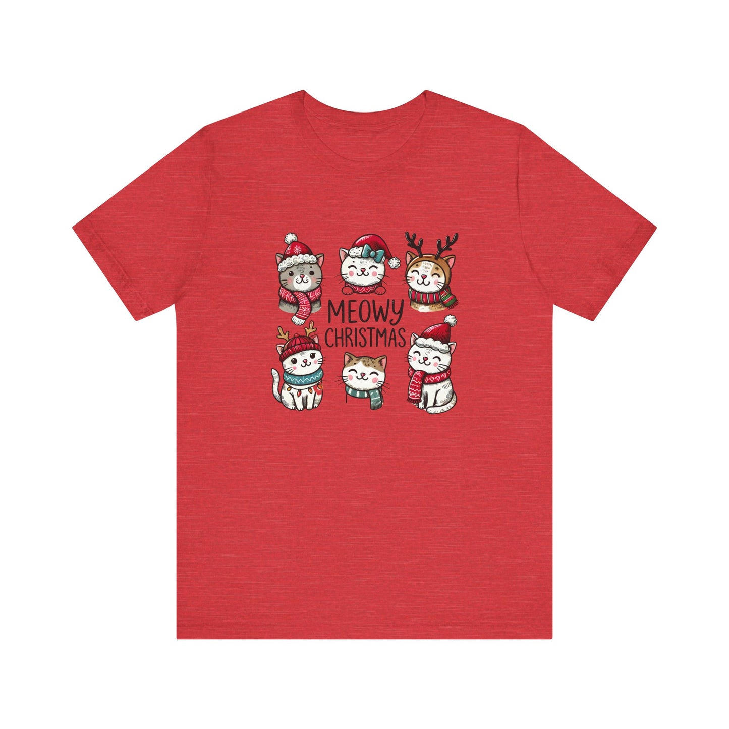 Meowy Christmas Unisex Jersey Short Sleeve Tee - size S - 3X