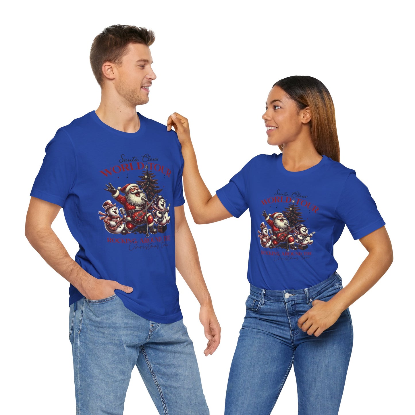 Santa Rocking Around the Christmas Tree Unisex Jersey Short Sleeve T-shirt - sizes S - 3X