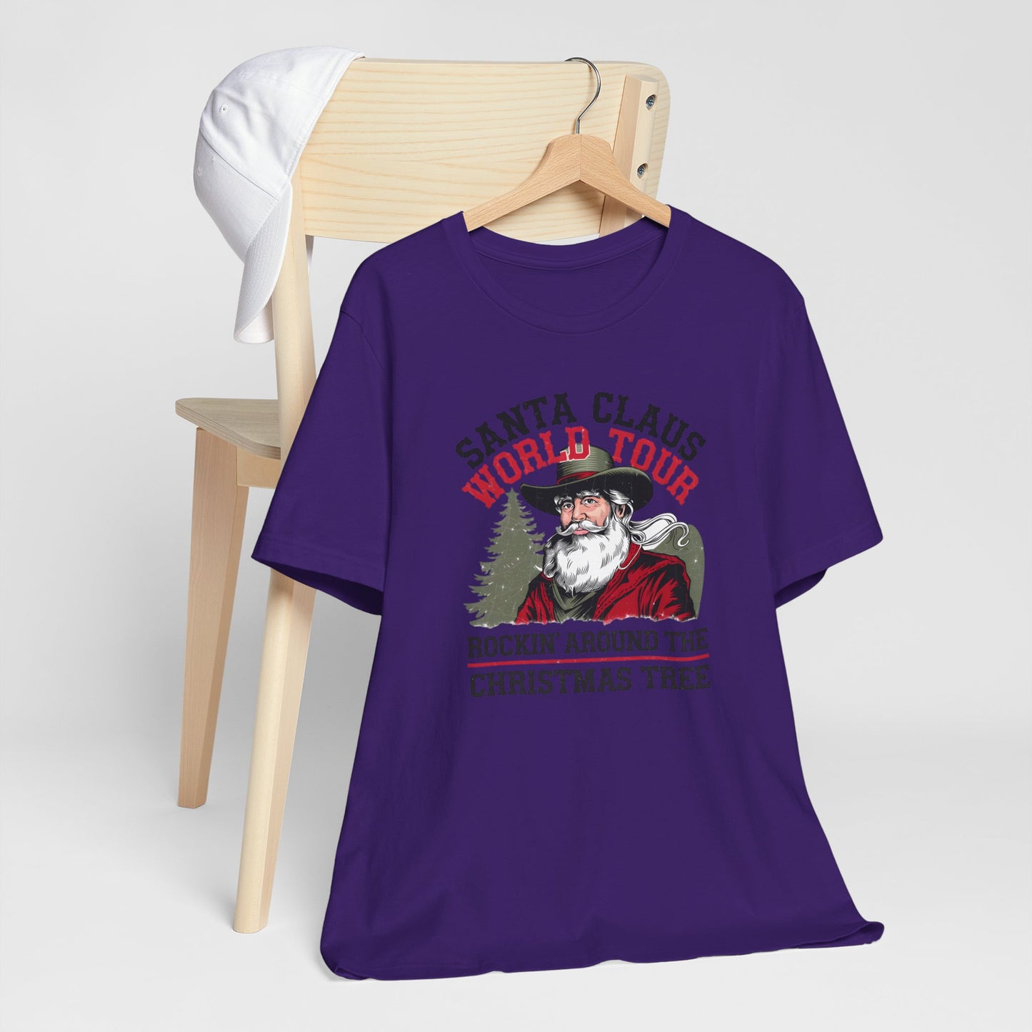 Santa's World Tour Rocking around the Christmas Tree Unisex Jersey Short Sleeve Tee - sizes S - 3X