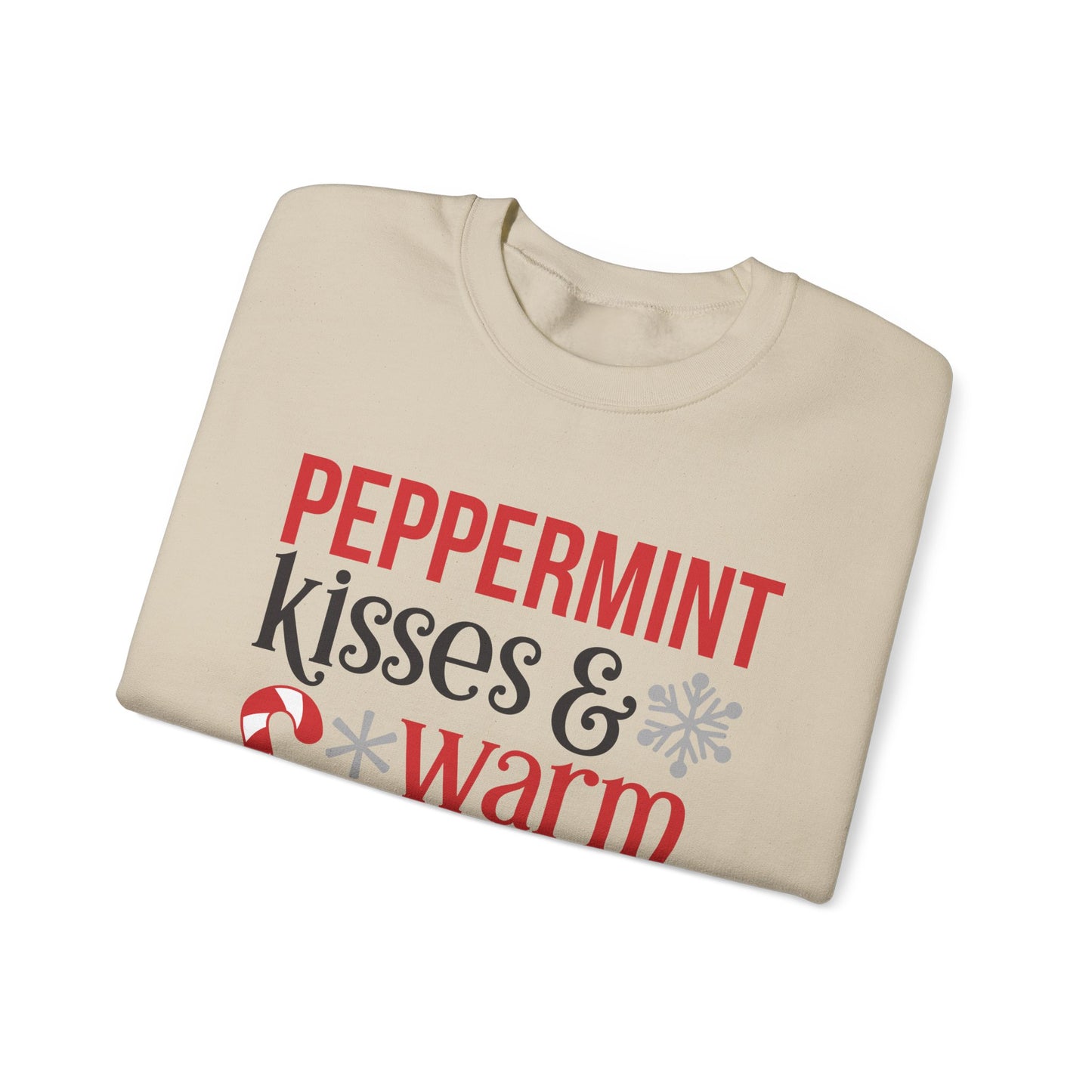 Peppermint Kisses and Warm Winter Wishes Unisex Heavy Blend™ Crewneck Sweatshirt - sizes S - 3X